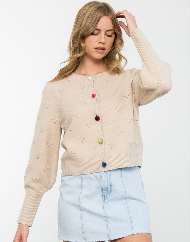 Cream cardigan on sale with buttons