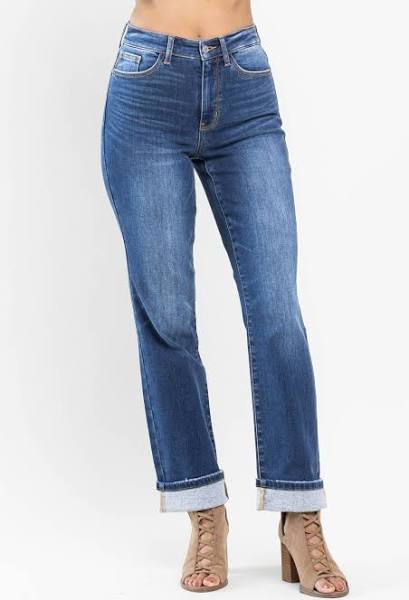Judy Blue | High Waisted Contrast Wash - Thermal Straight