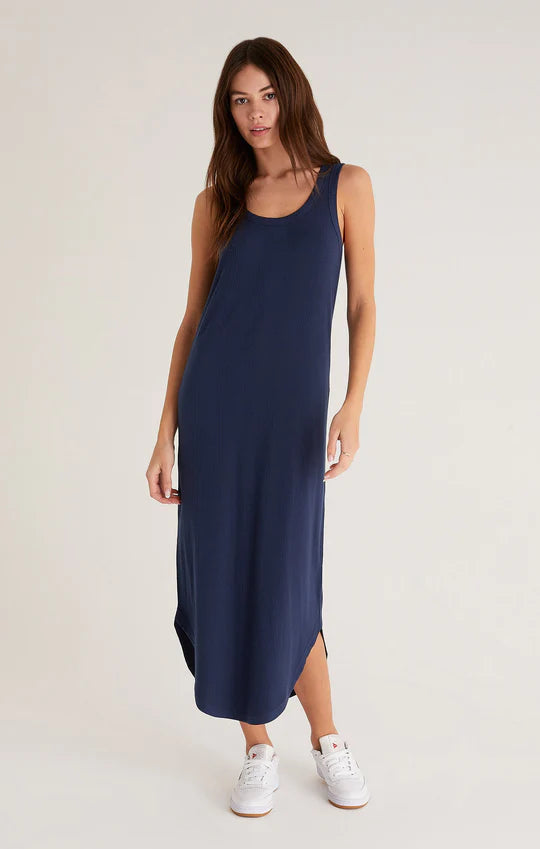 midnight blue midi dress MINKPINK Lumina One Shoulder Midi Dress In Midnight Blue