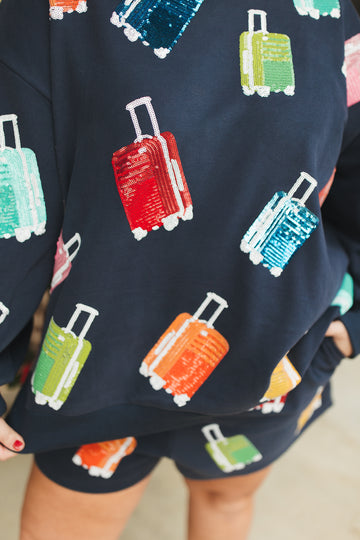 Queen of Sparkles | Rainbow Suitcase Sweatshirt