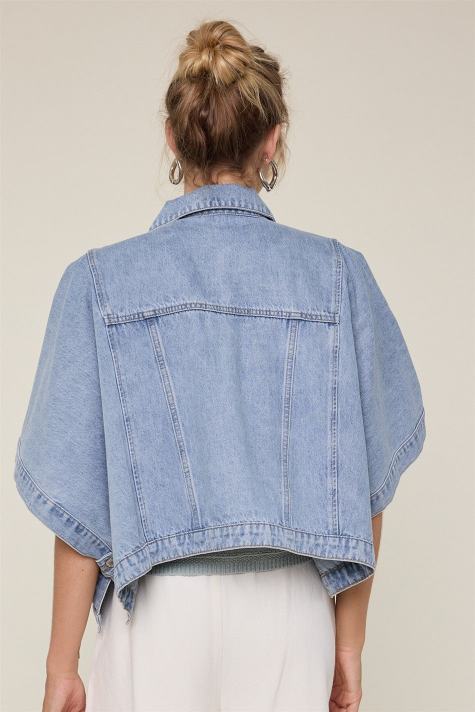 Denim Poncho Jacket