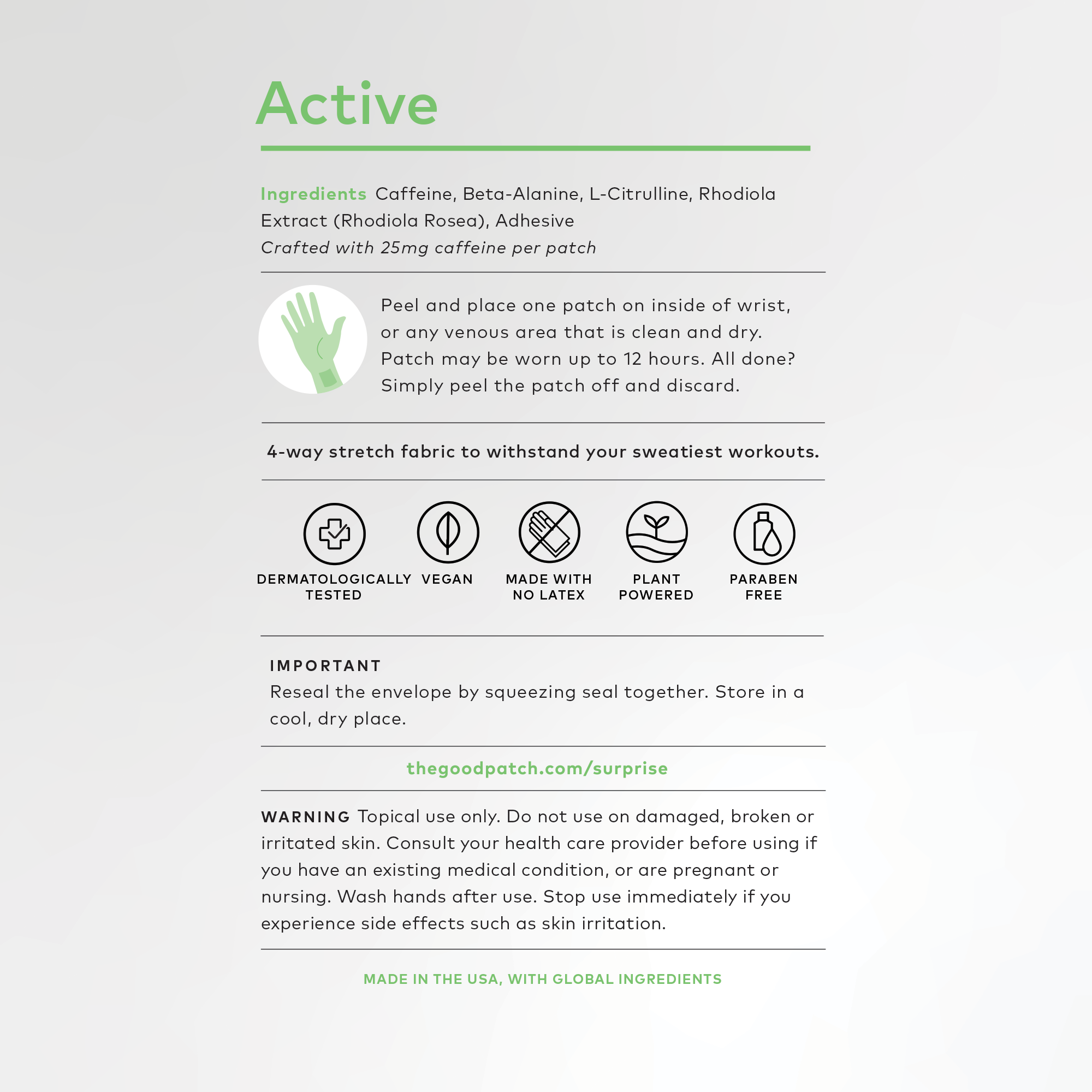 Active Plant-Based Wellness Patch