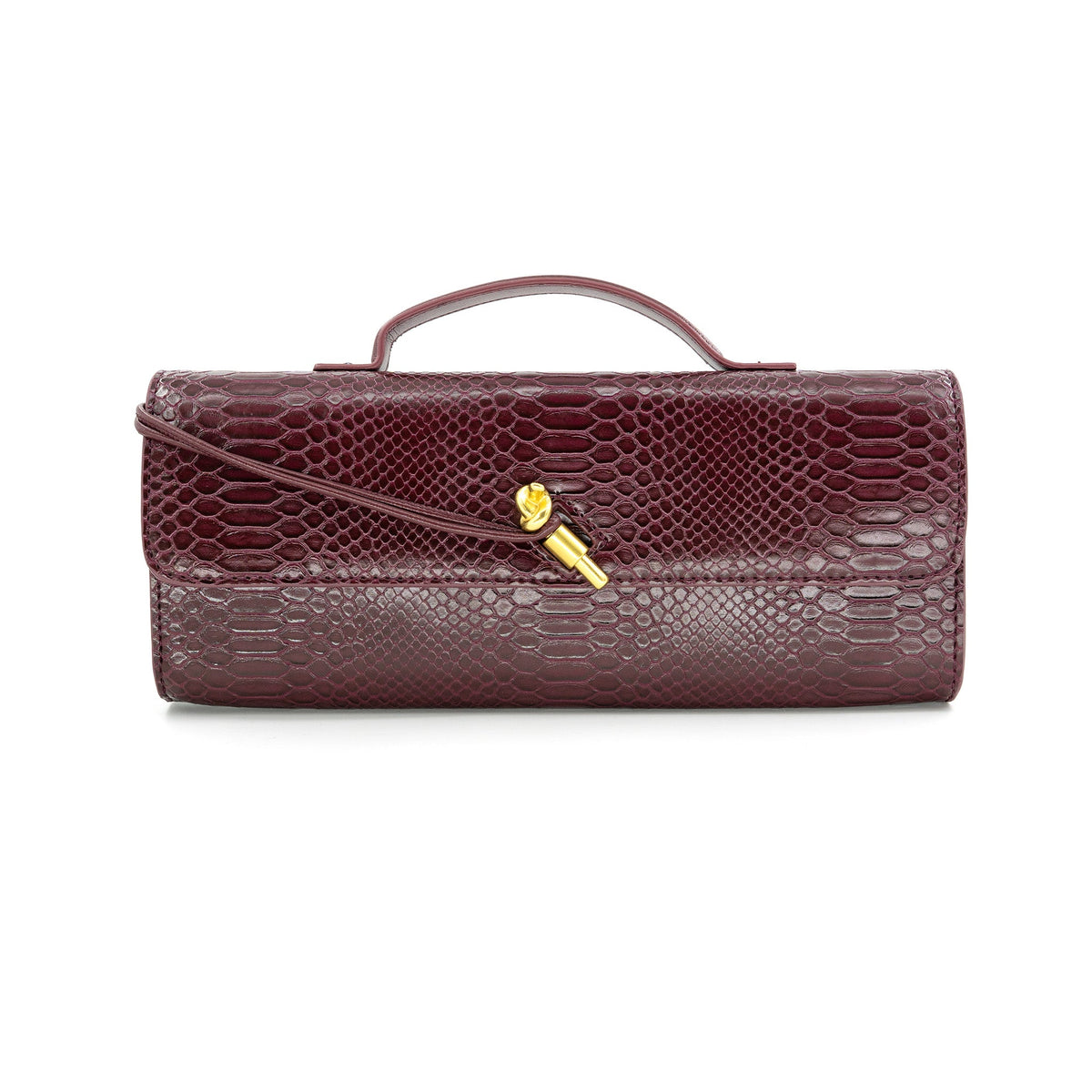 The Margot Croc-Embossed Bag, Burgundy