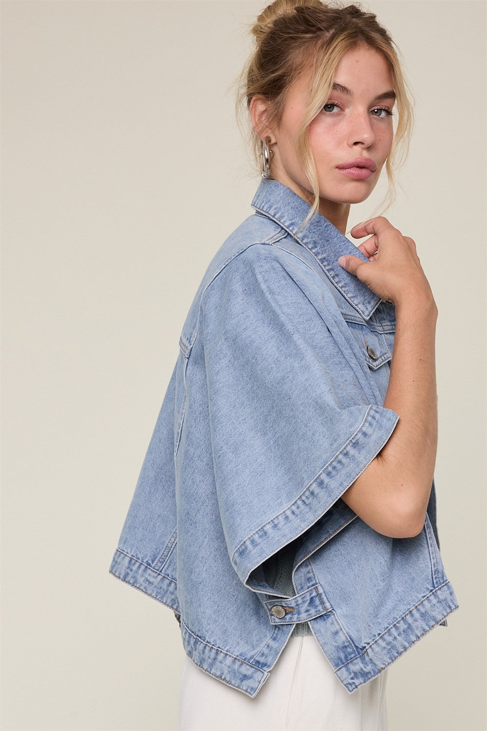 Denim Poncho Jacket