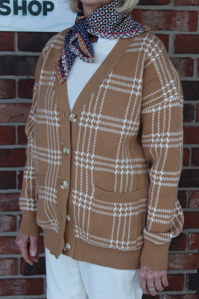 Preppy Plaid Cardigan
