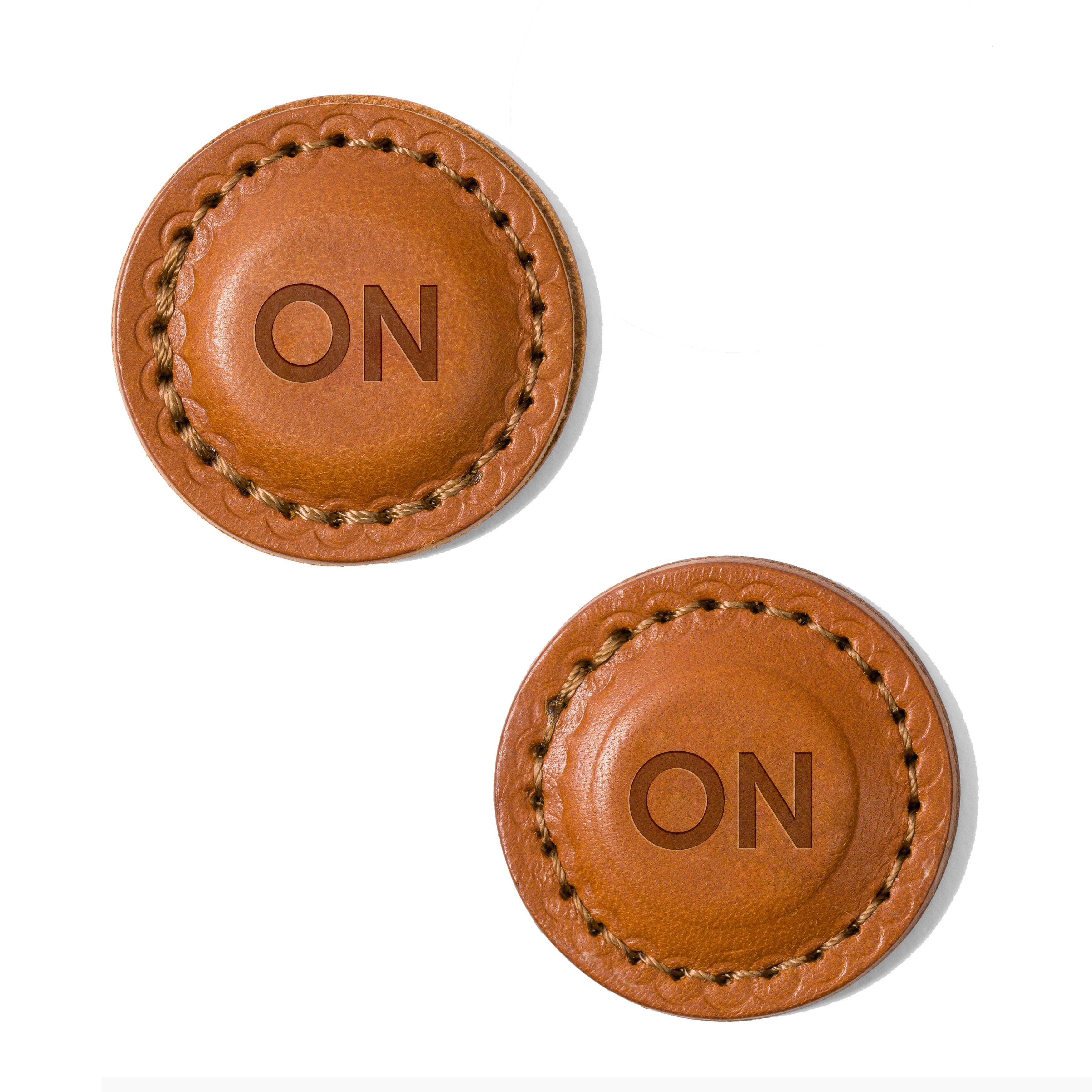Leather Golf Ball Markers | Set of 2 - USA Made Veg-Tanned