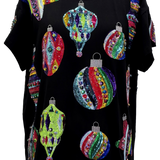 Queen of Sparkles | Black Multi Color Ornaments Tee