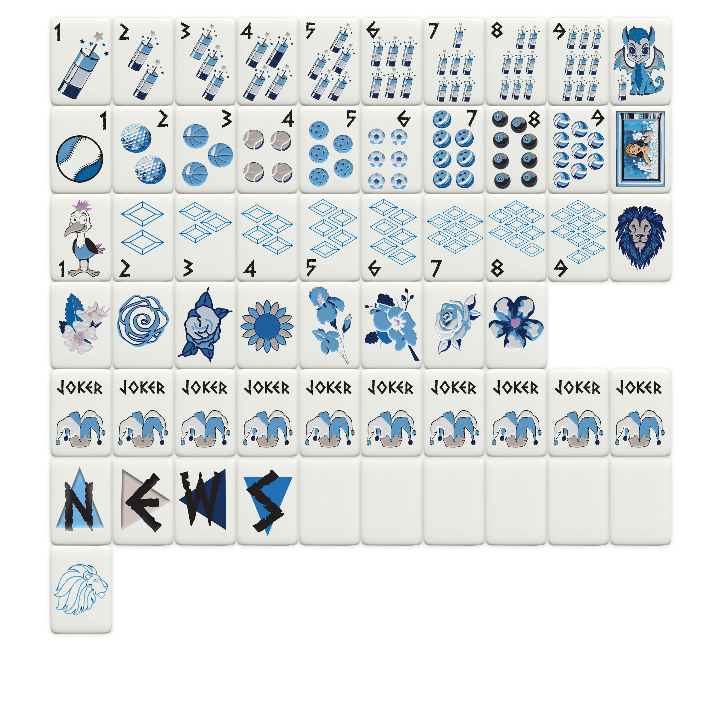 Sorority Mahjong Tiles, Assorted Sororities