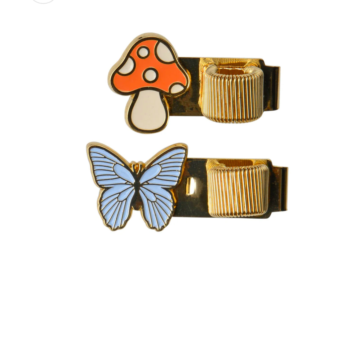Pen Clips-Butterfly & Mushroom