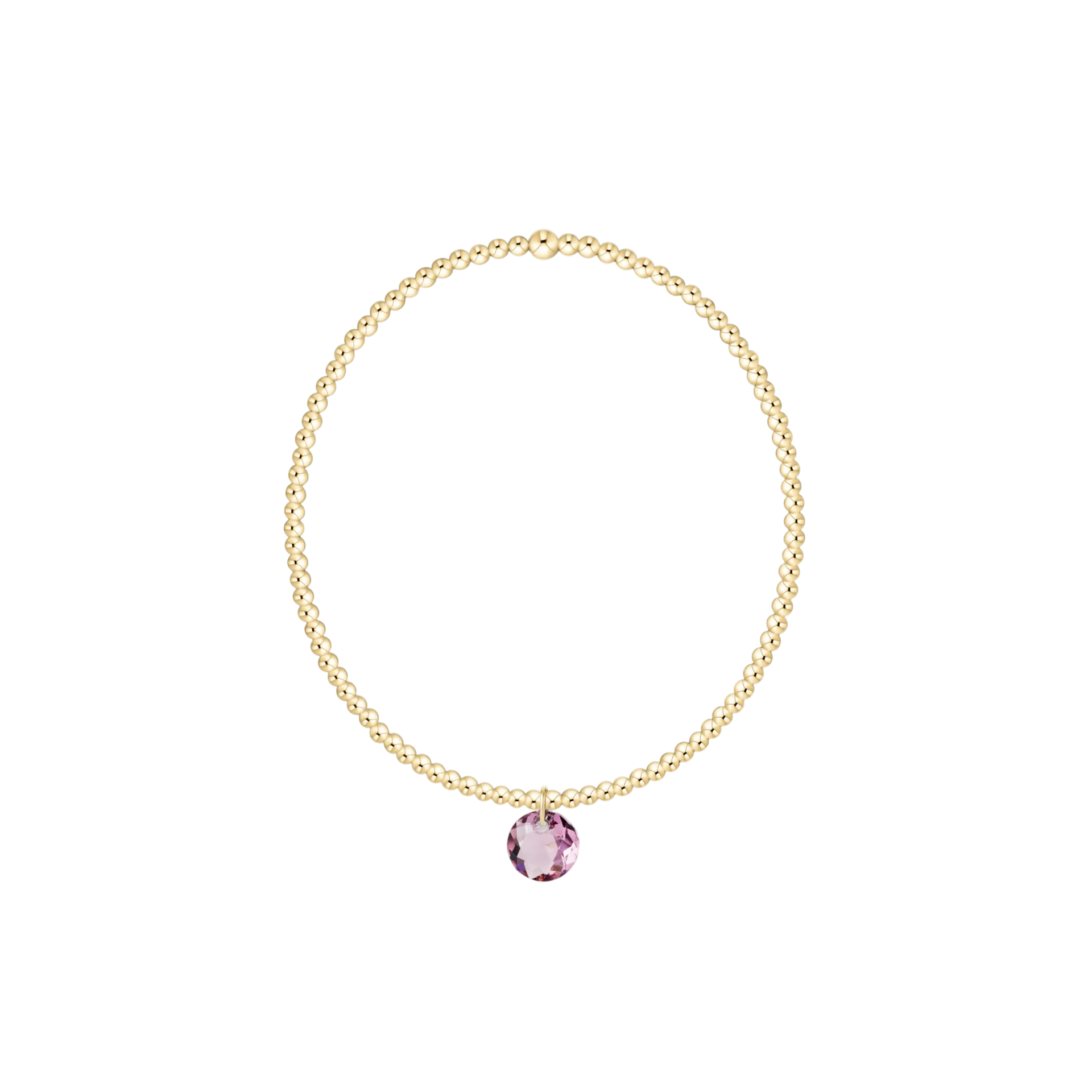 Classic Gold 2mm Bracelet, Reflection Small Charm