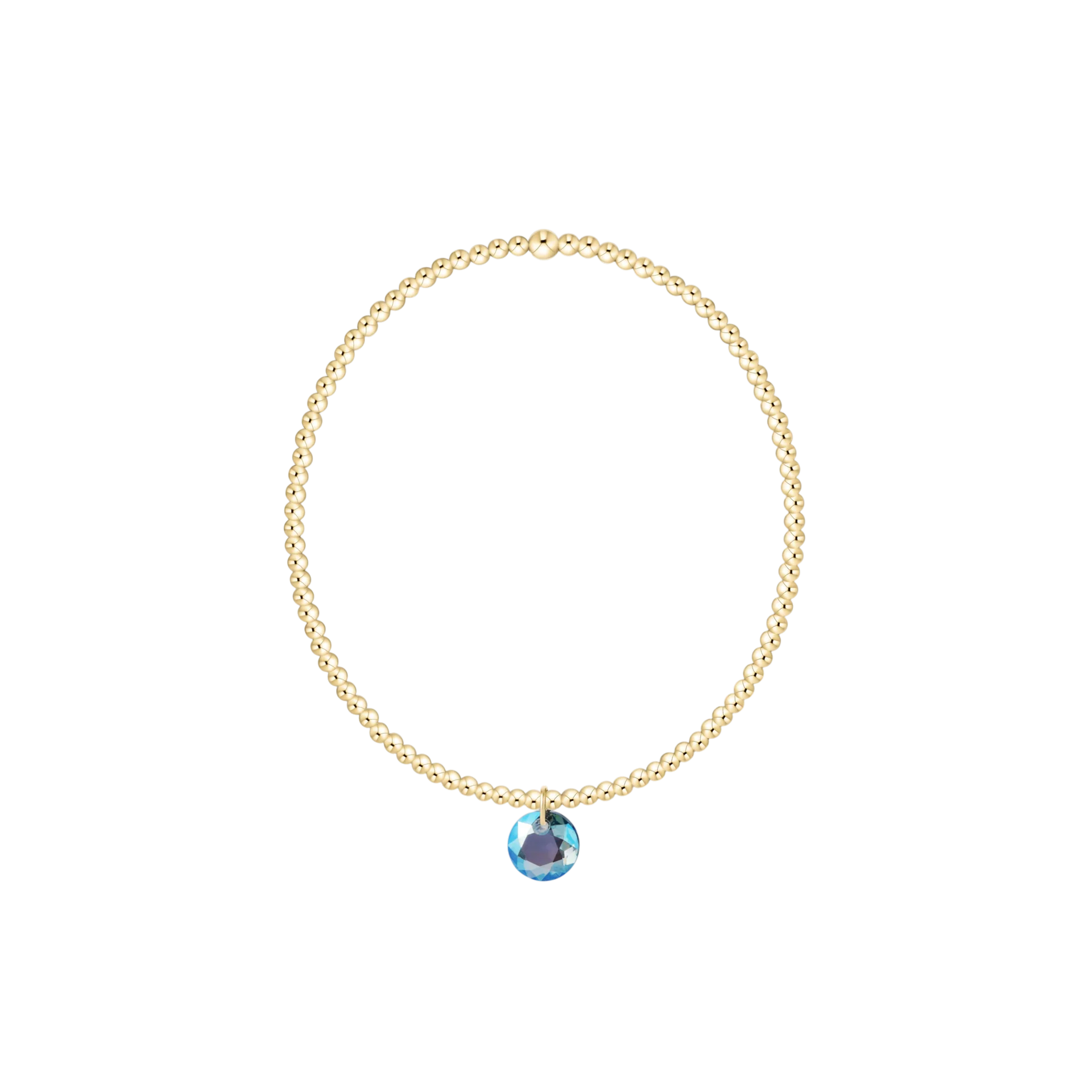 Classic Gold 2mm Bracelet, Reflection Small Charm