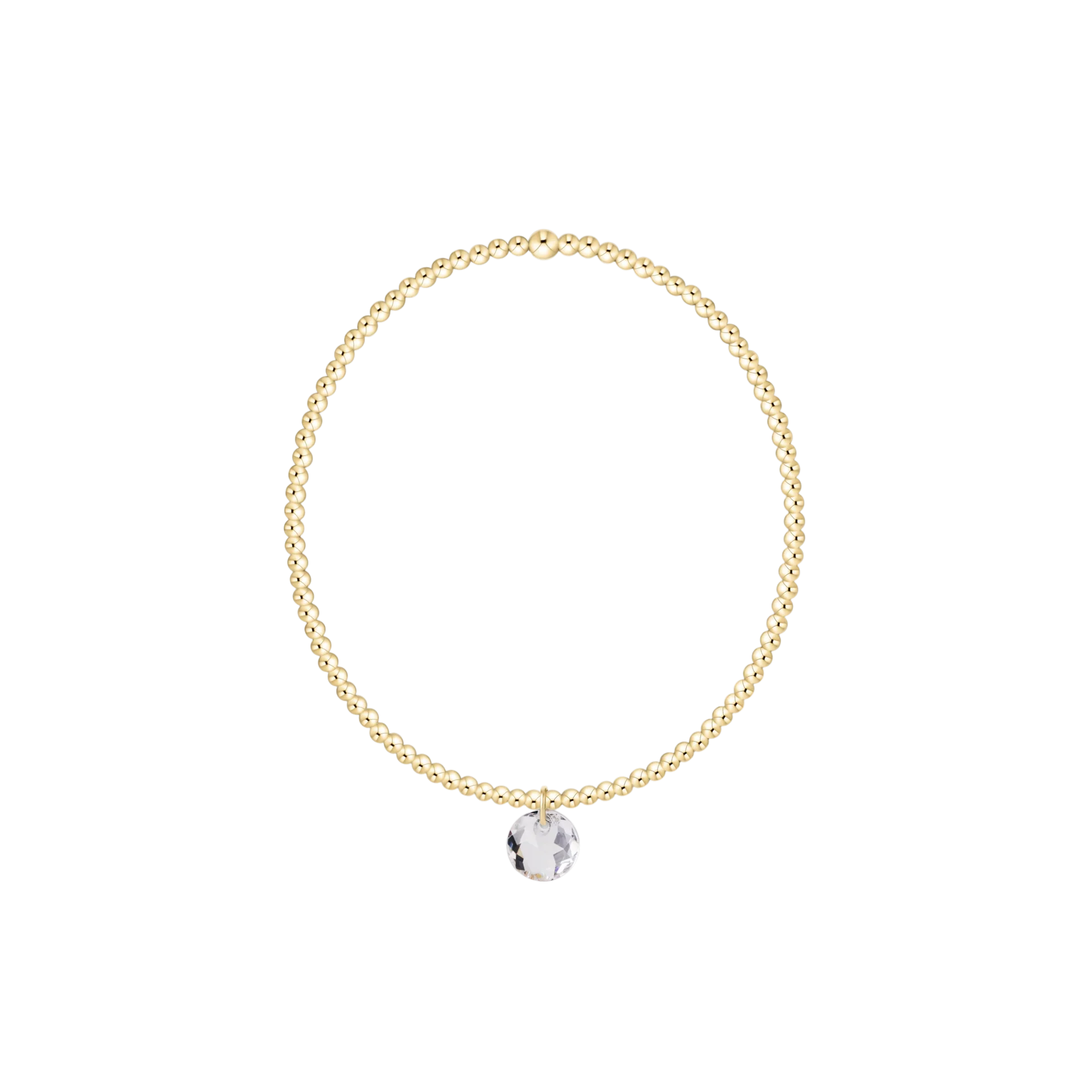 Classic Gold 2mm Bracelet, Reflection Small Charm