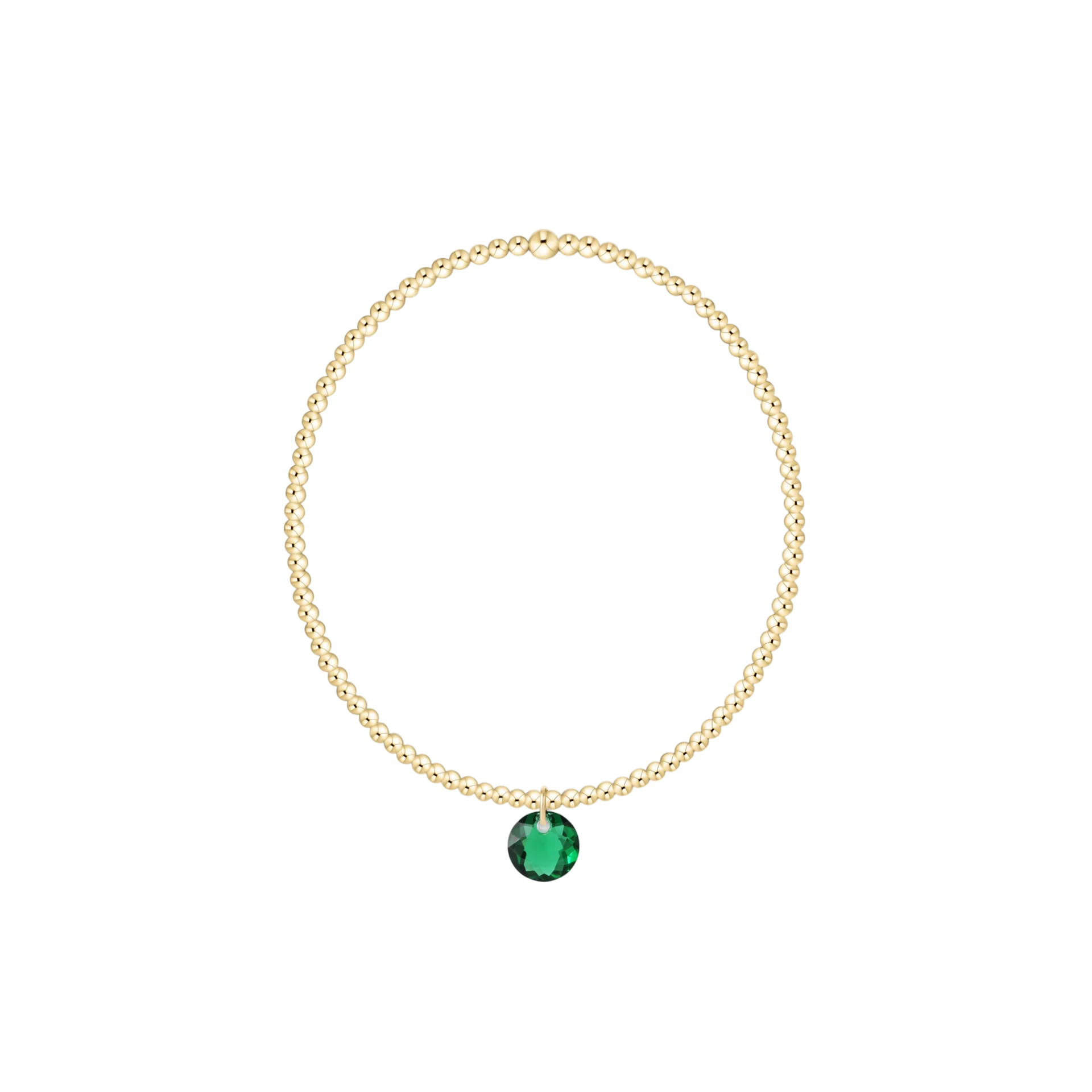 Classic Gold 2mm Bracelet, Reflection Small Charm