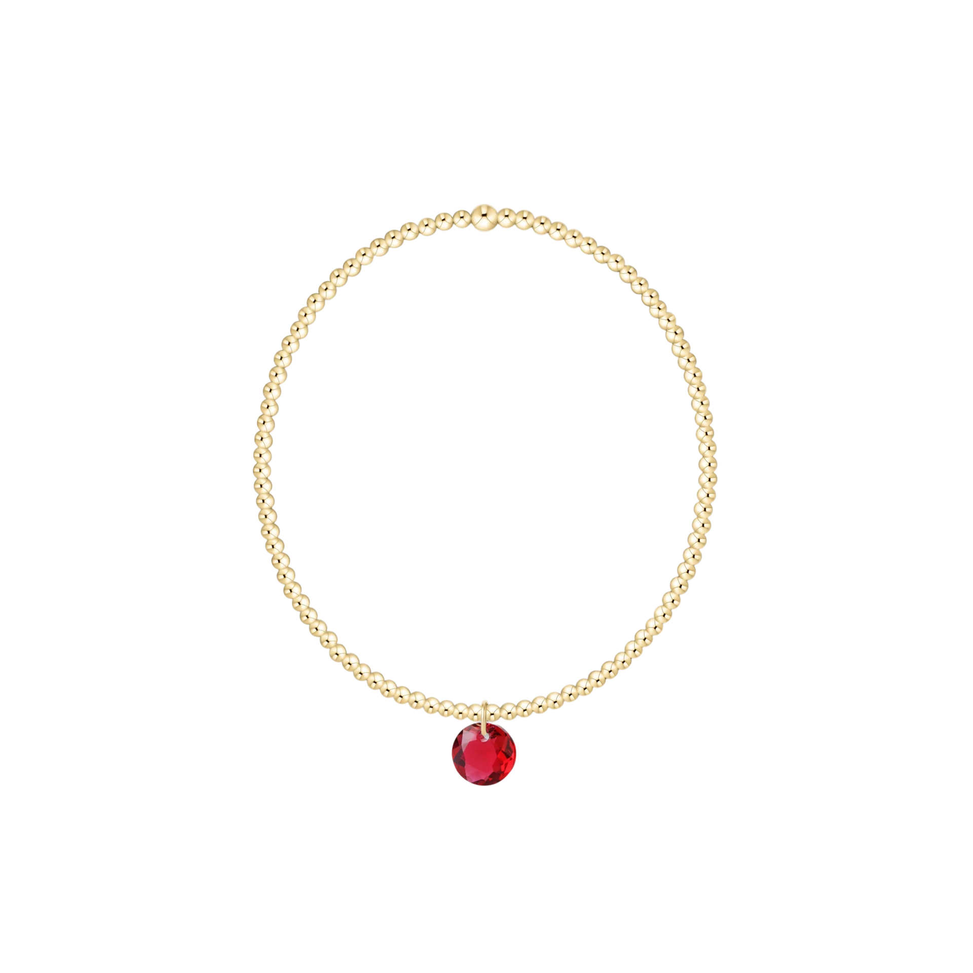Classic Gold 2mm Bracelet, Reflection Small Charm