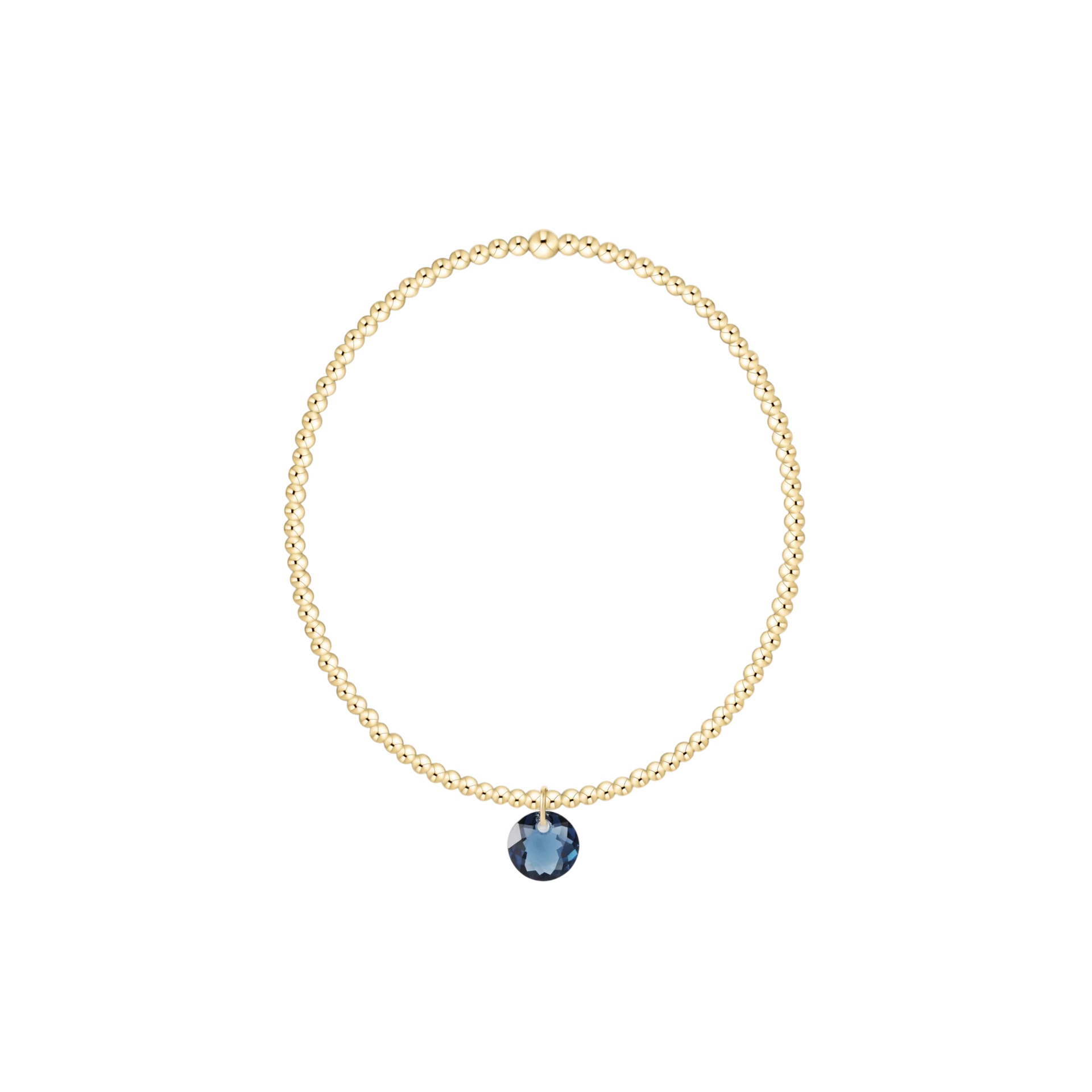 Classic Gold 2mm Bracelet, Reflection Small Charm