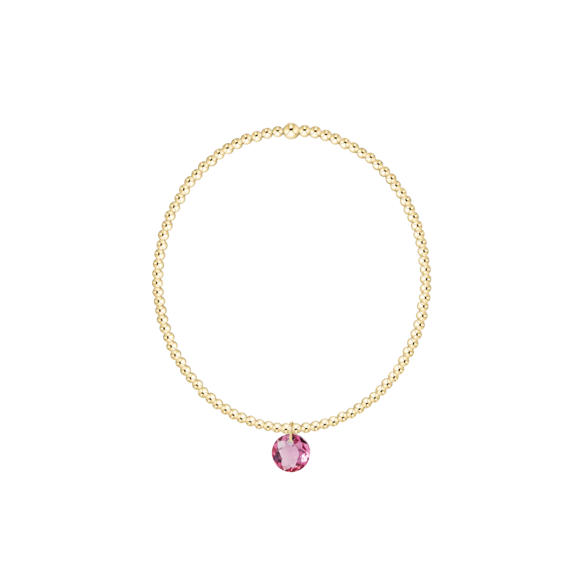 Classic Gold 2mm Bracelet, Reflection Small Charm