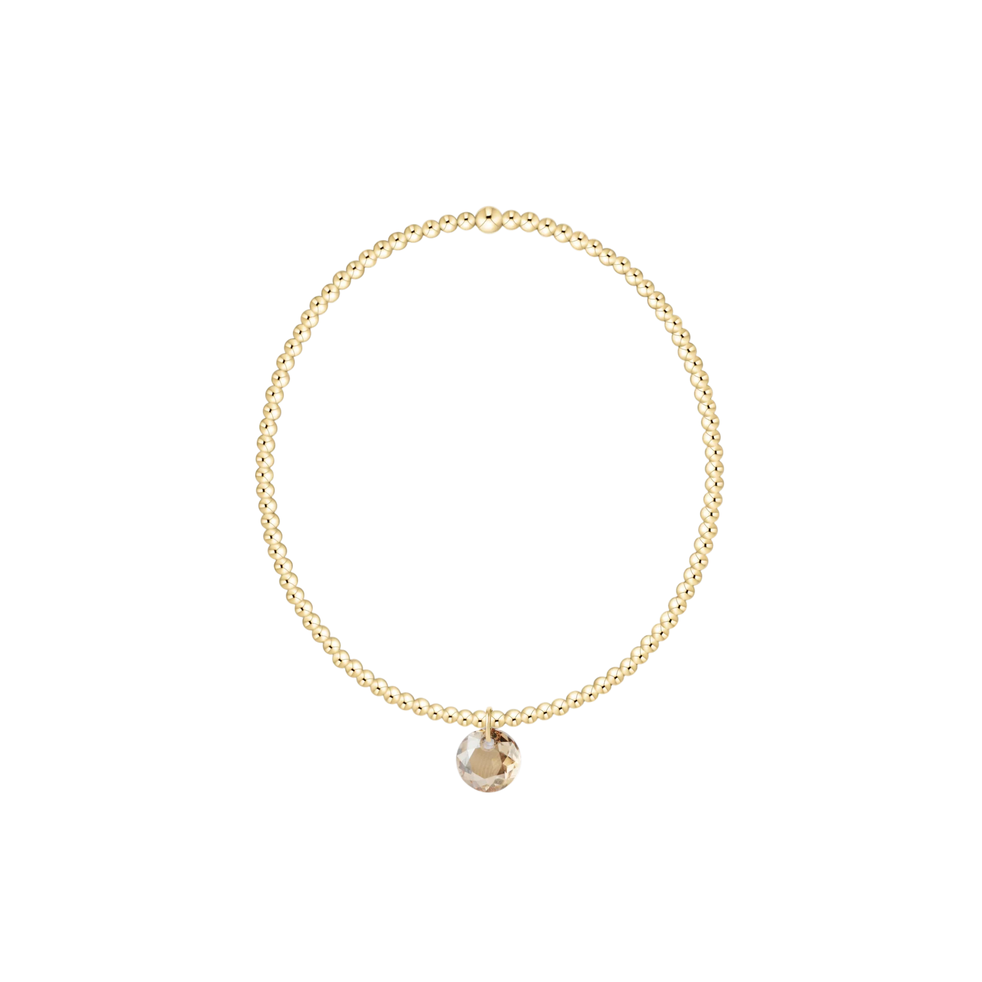Classic Gold 2mm Bracelet, Reflection Small Charm