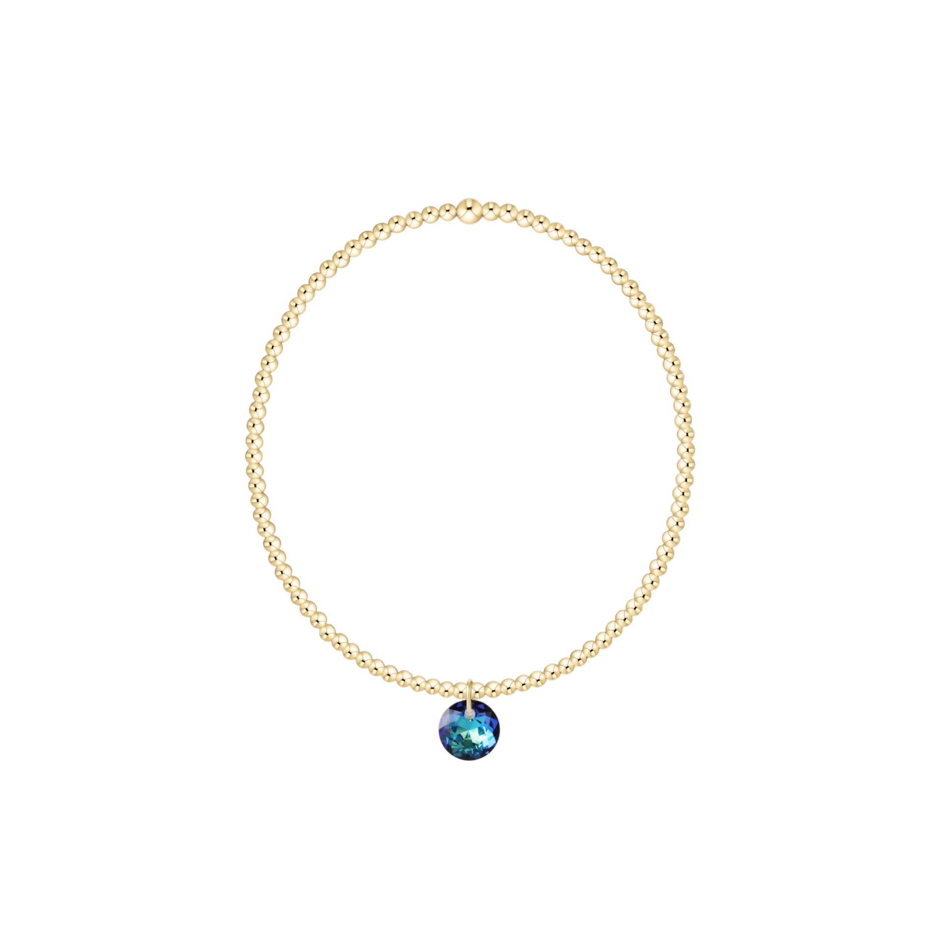 Classic Gold 2mm Bracelet, Reflection Small Charm