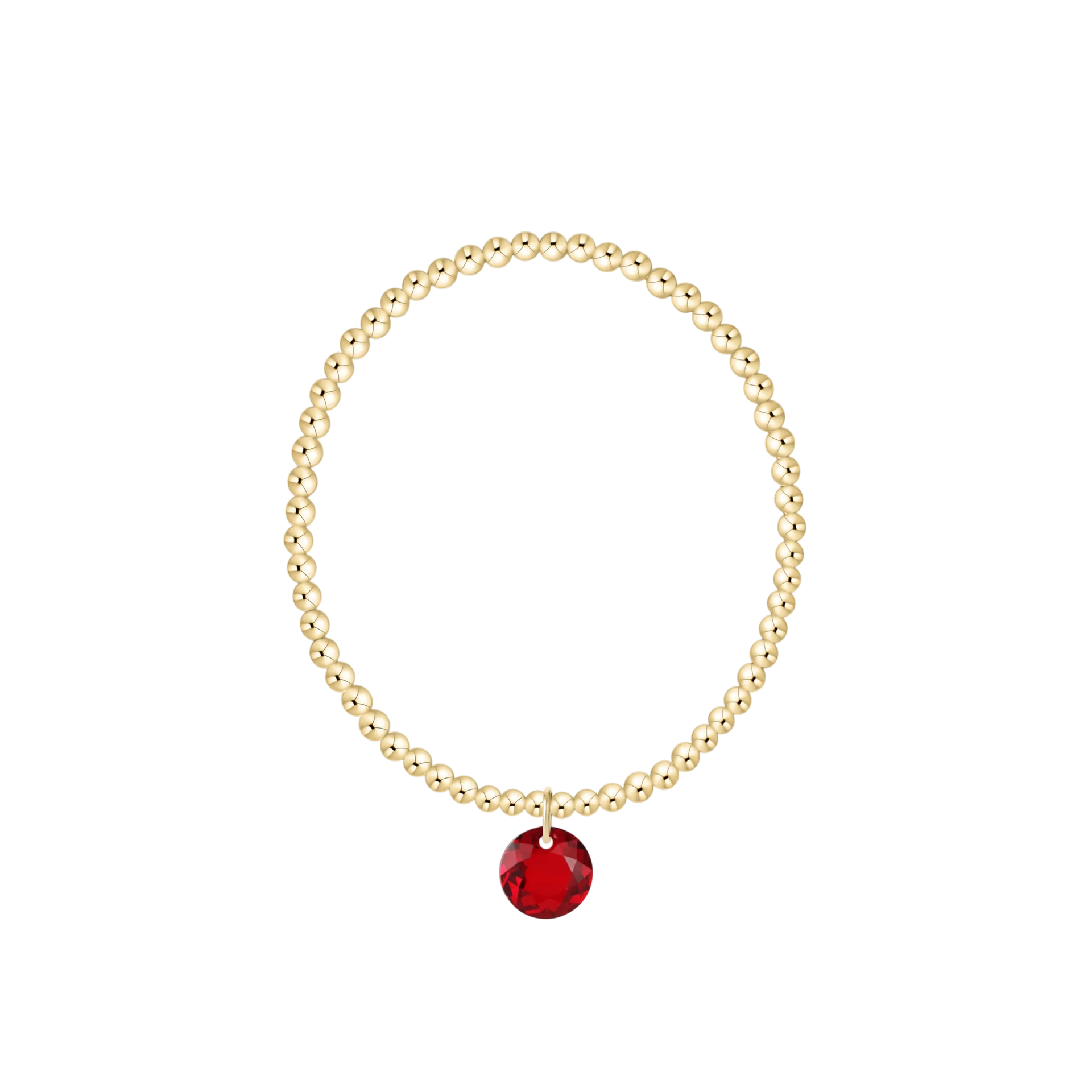 Classic Gold 3mm Bracelet, Reflection Charm