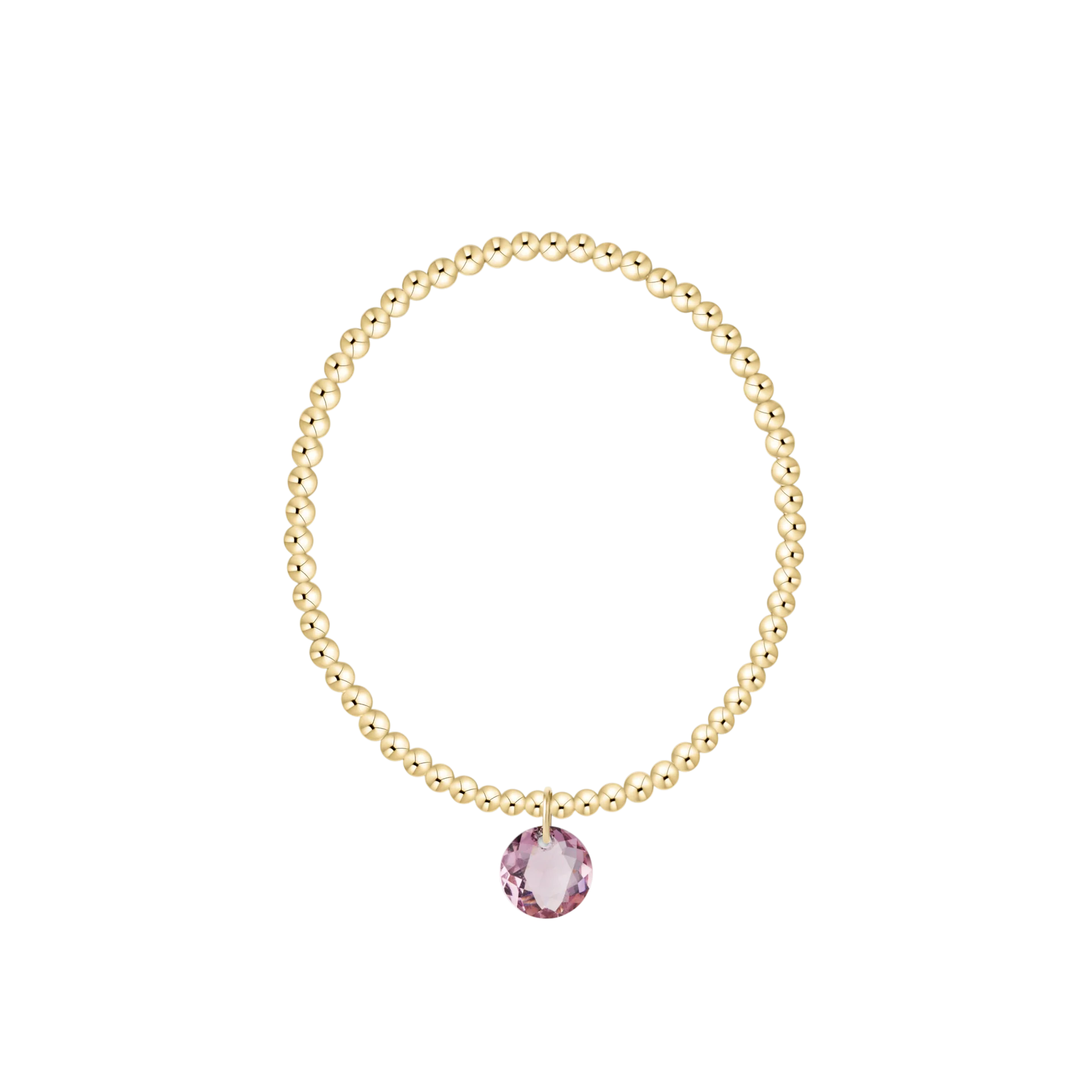 Classic Gold 3mm Bracelet, Reflection Charm