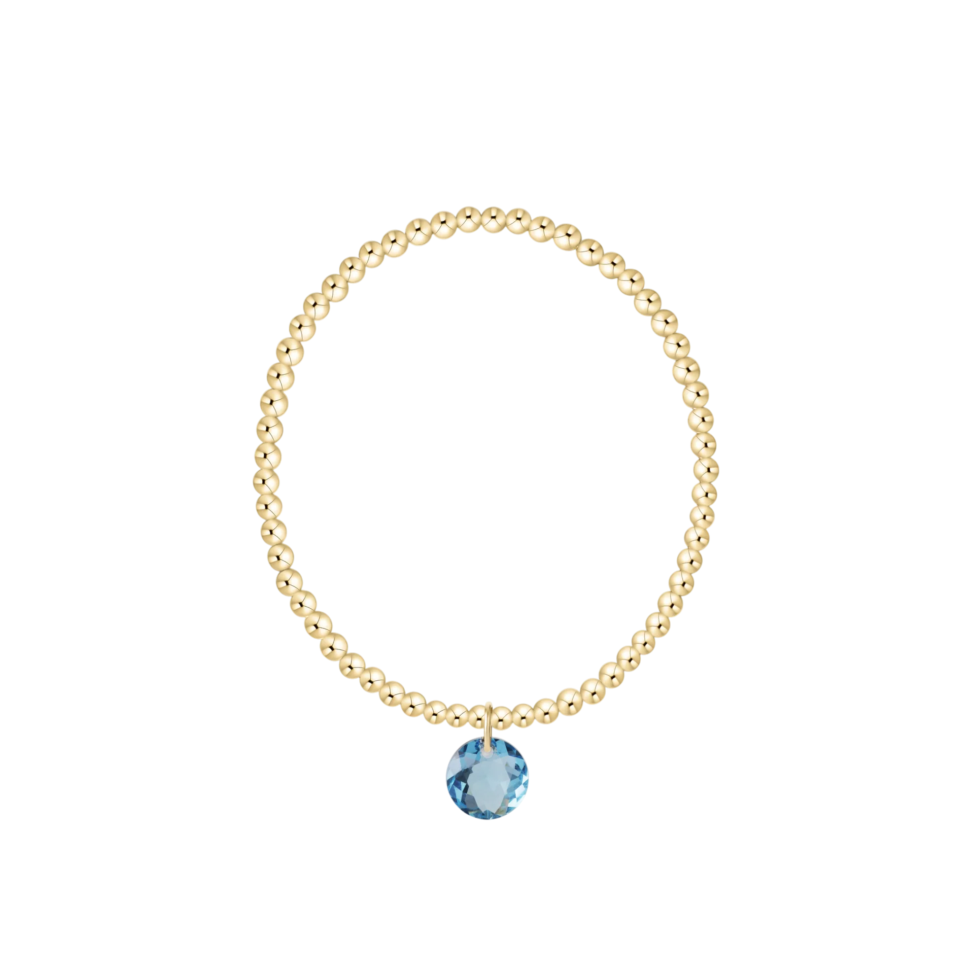 Classic Gold 3mm Bracelet, Reflection Charm
