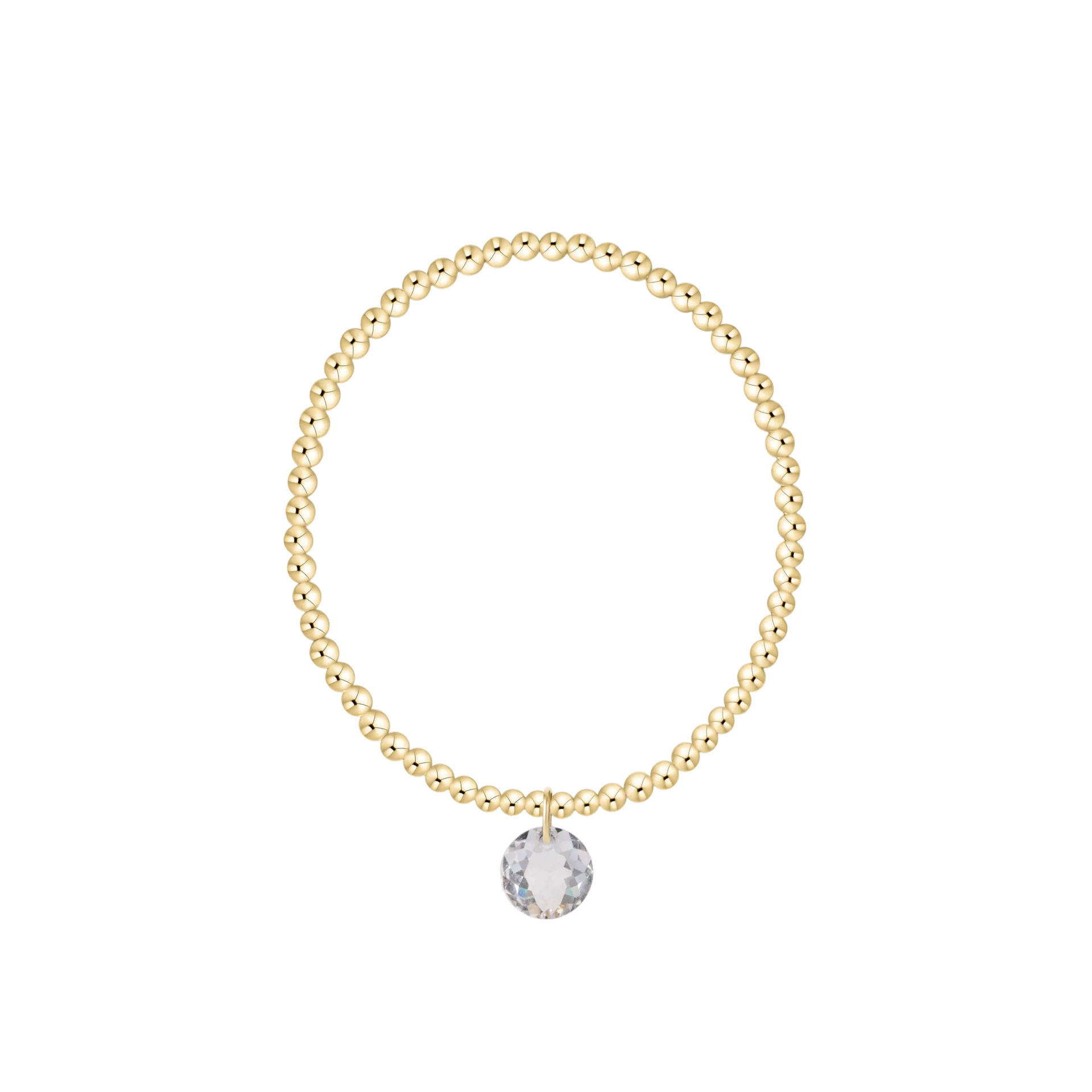 Classic Gold 3mm Bracelet, Reflection Charm