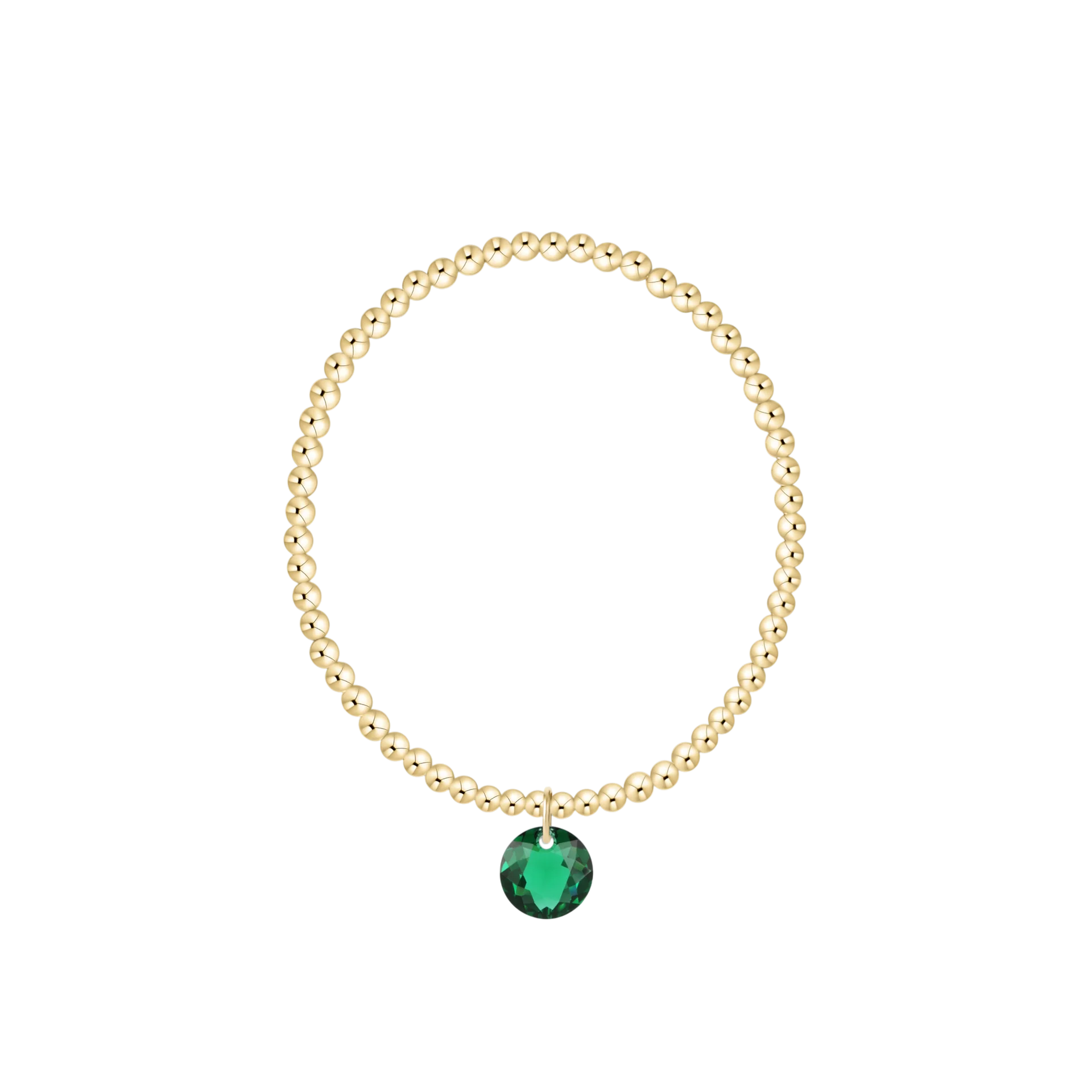 Classic Gold 3mm Bracelet, Reflection Charm
