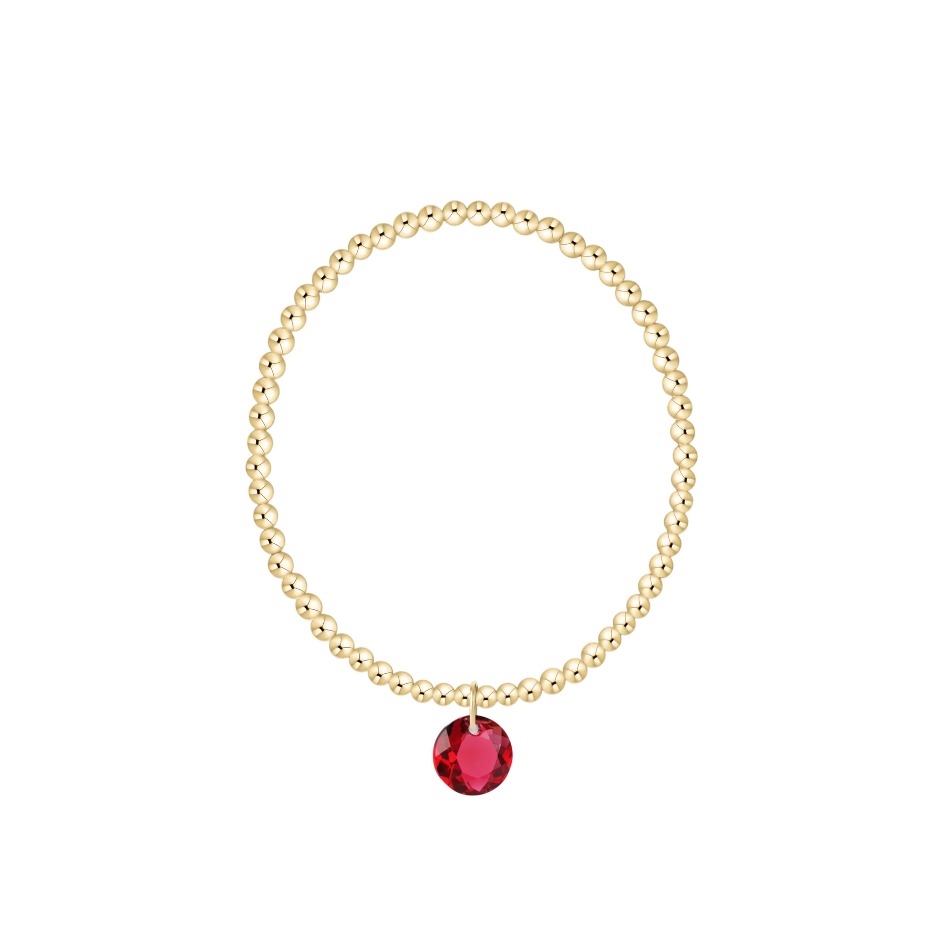Classic Gold 3mm Bracelet, Reflection Charm