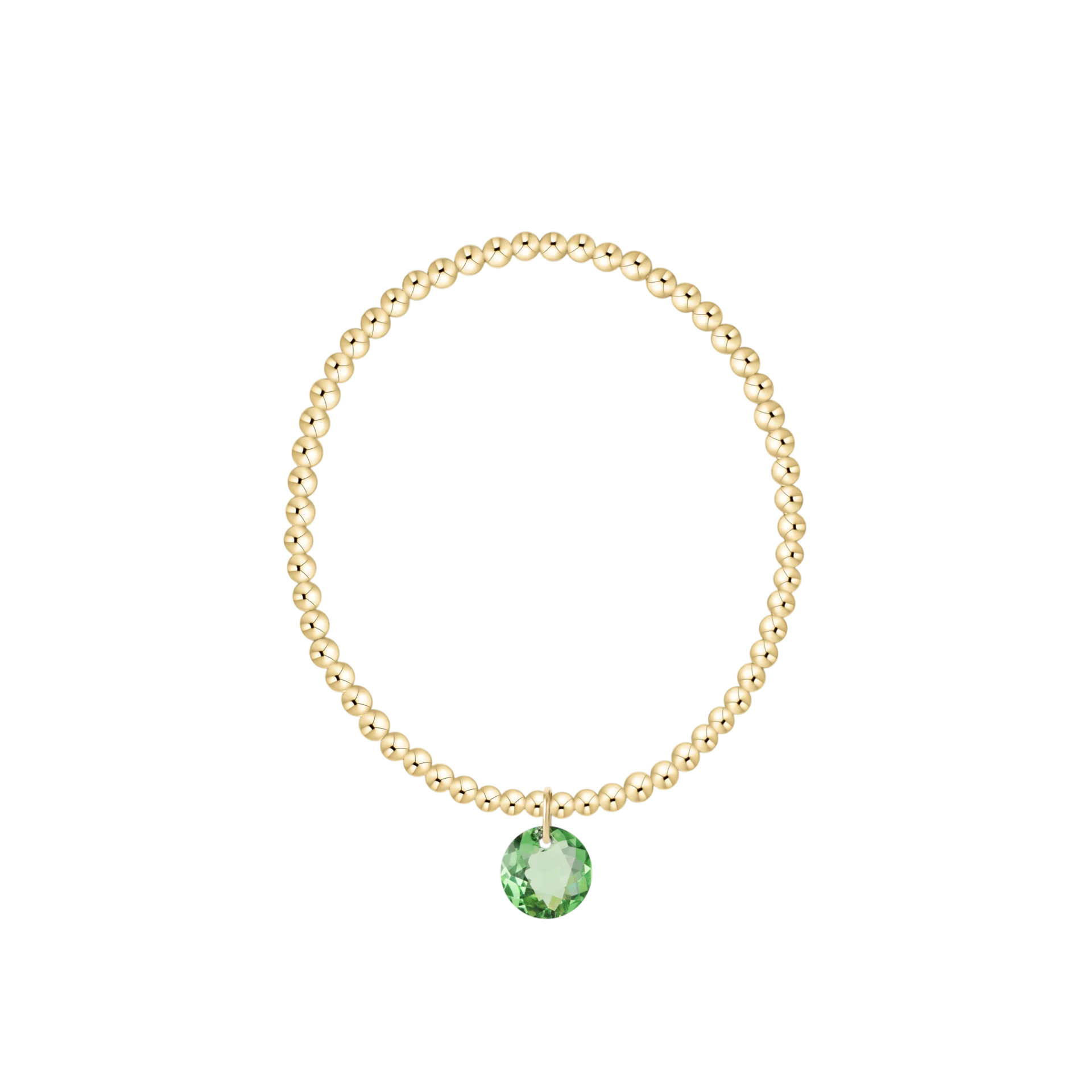 Classic Gold 3mm Bracelet, Reflection Charm