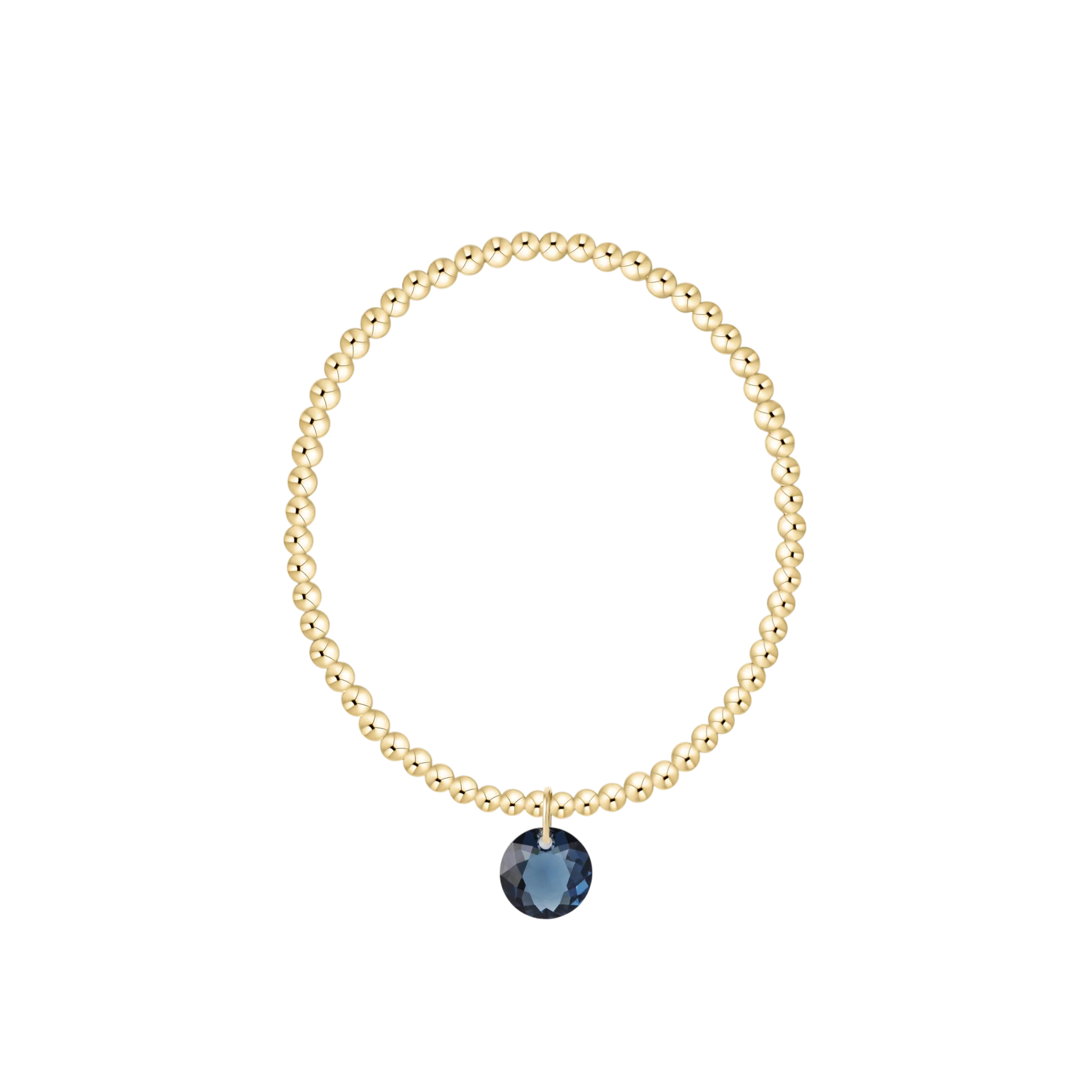 Classic Gold 3mm Bracelet, Reflection Charm