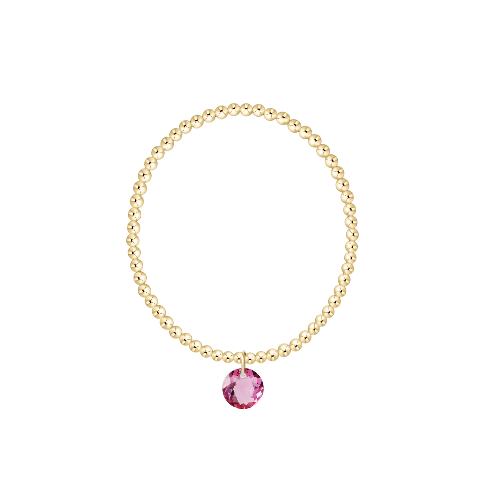 Classic Gold 3mm Bracelet, Reflection Charm