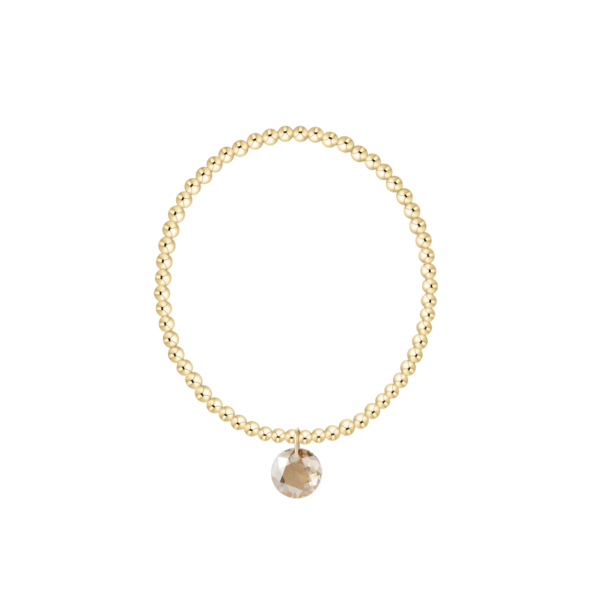 Classic Gold 3mm Bracelet, Reflection Charm
