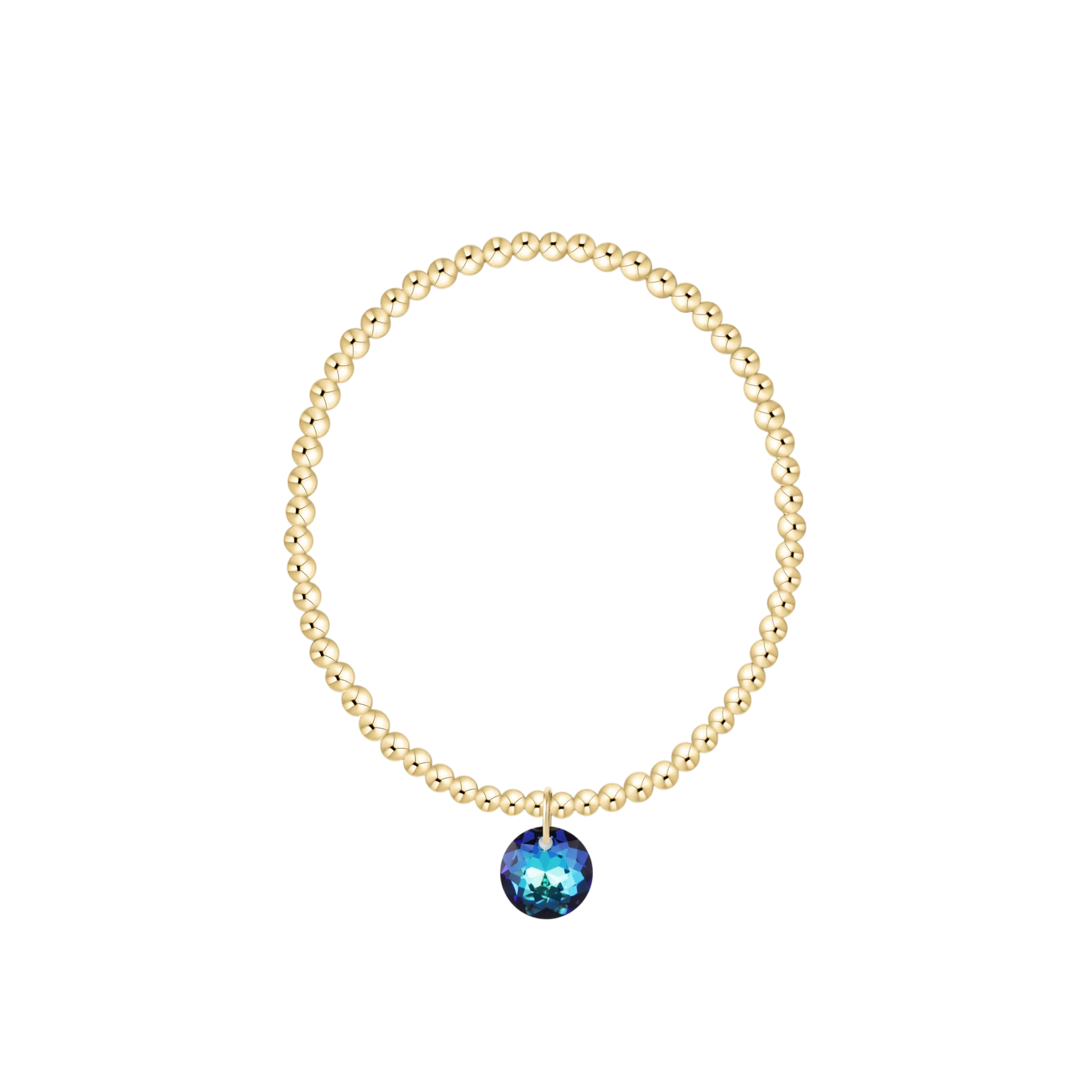 Classic Gold 3mm Bracelet, Reflection Charm