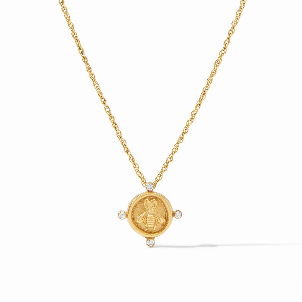 Julie Vos - Gold Bee Cameo Solitaire Necklace