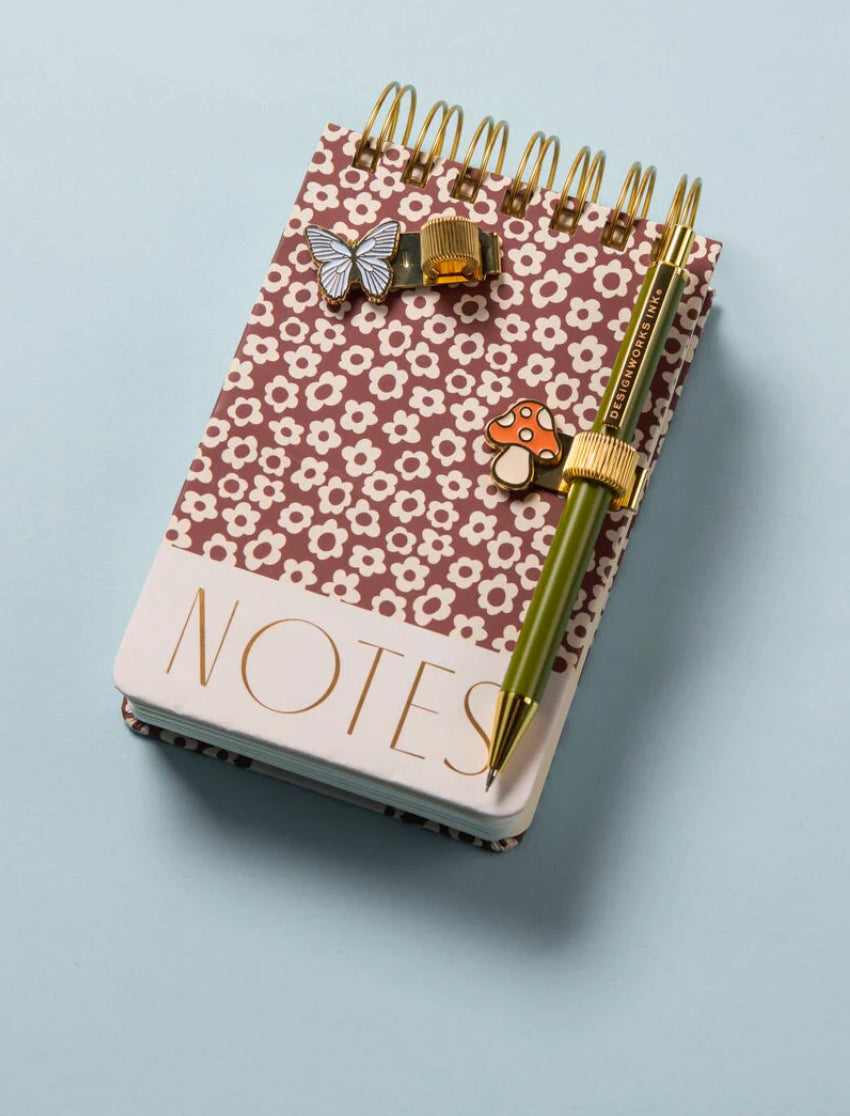 Pen Clips-Butterfly & Mushroom