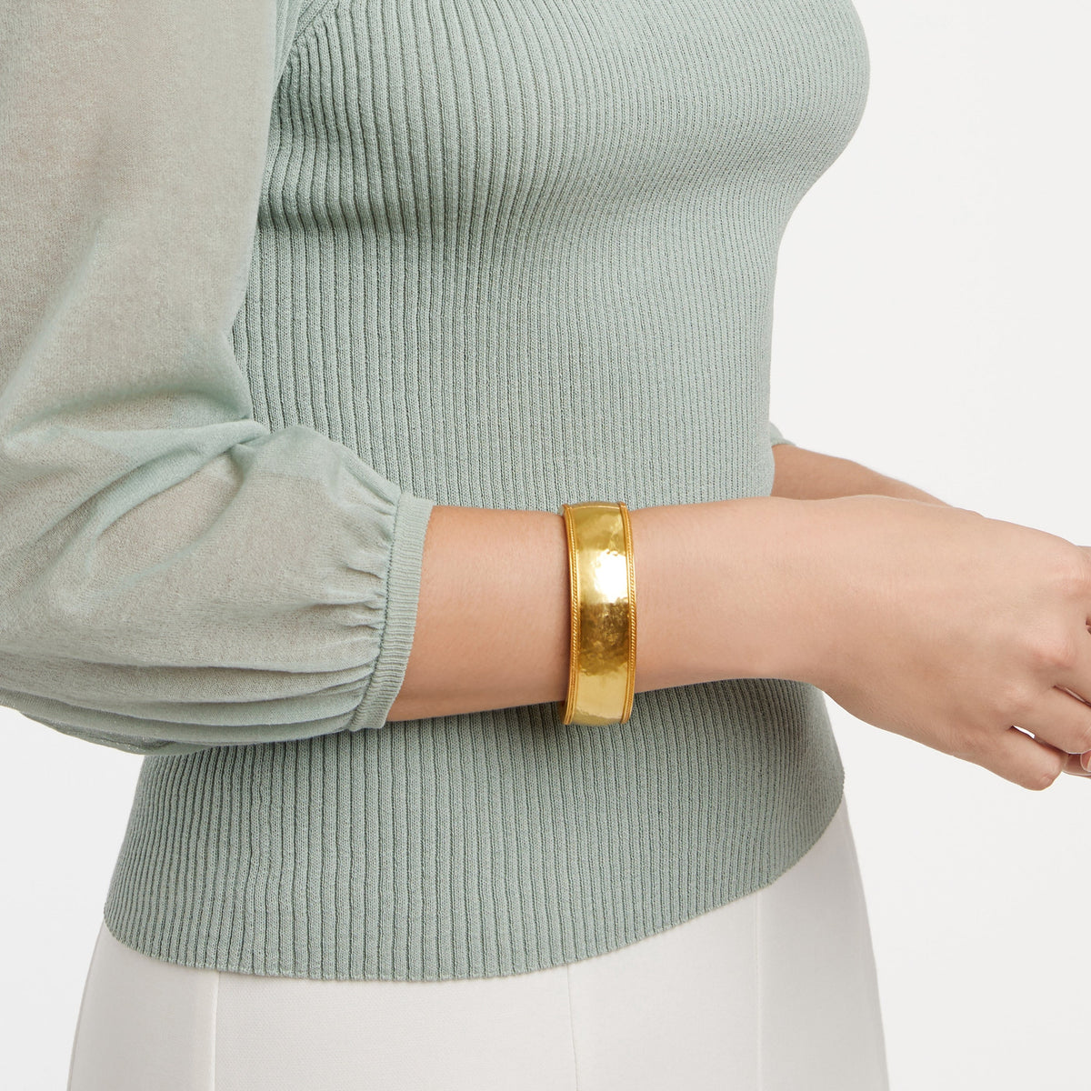 Gold Cannes Statement Hinge Bangle