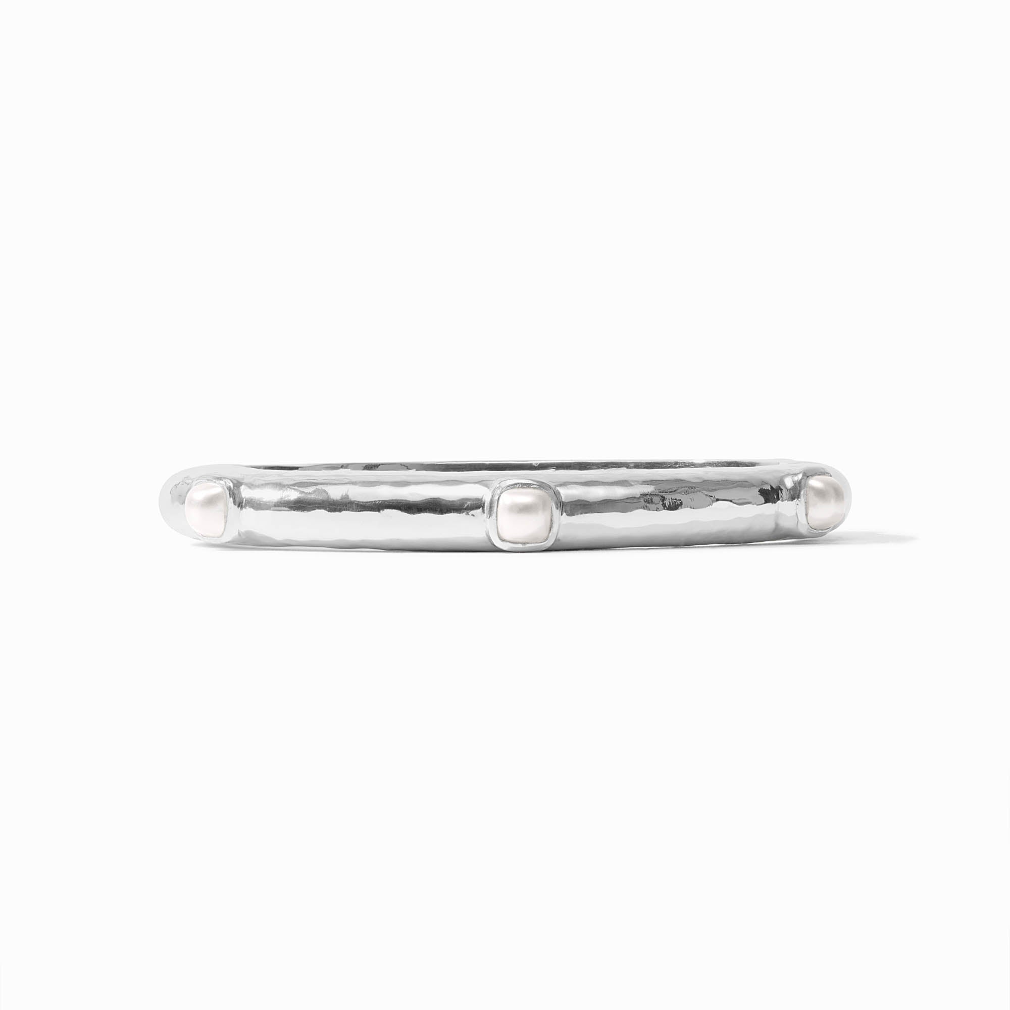 Silver Catalina Stone Hinge Bangle, Assorted Colors
