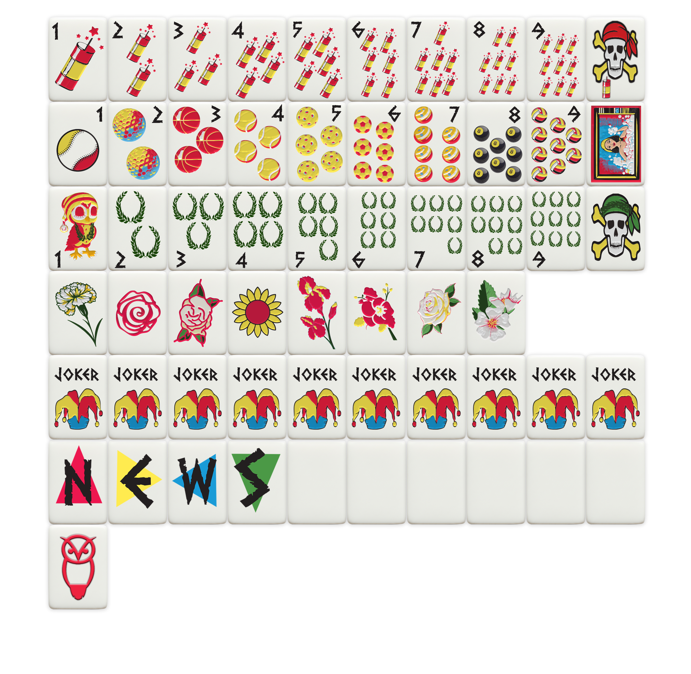 Sorority Mahjong Tiles, Assorted Sororities