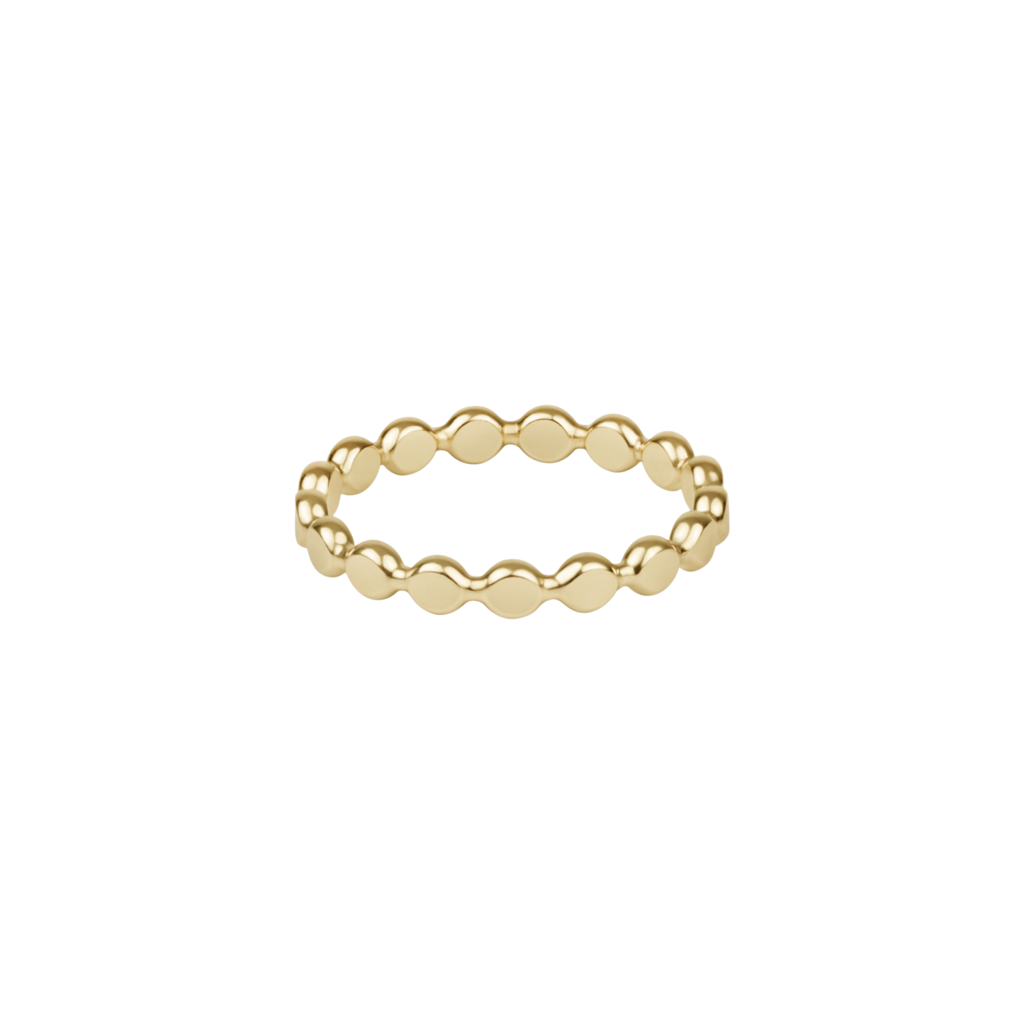 Classic Gold 2.5mm Beaded Disc Ring