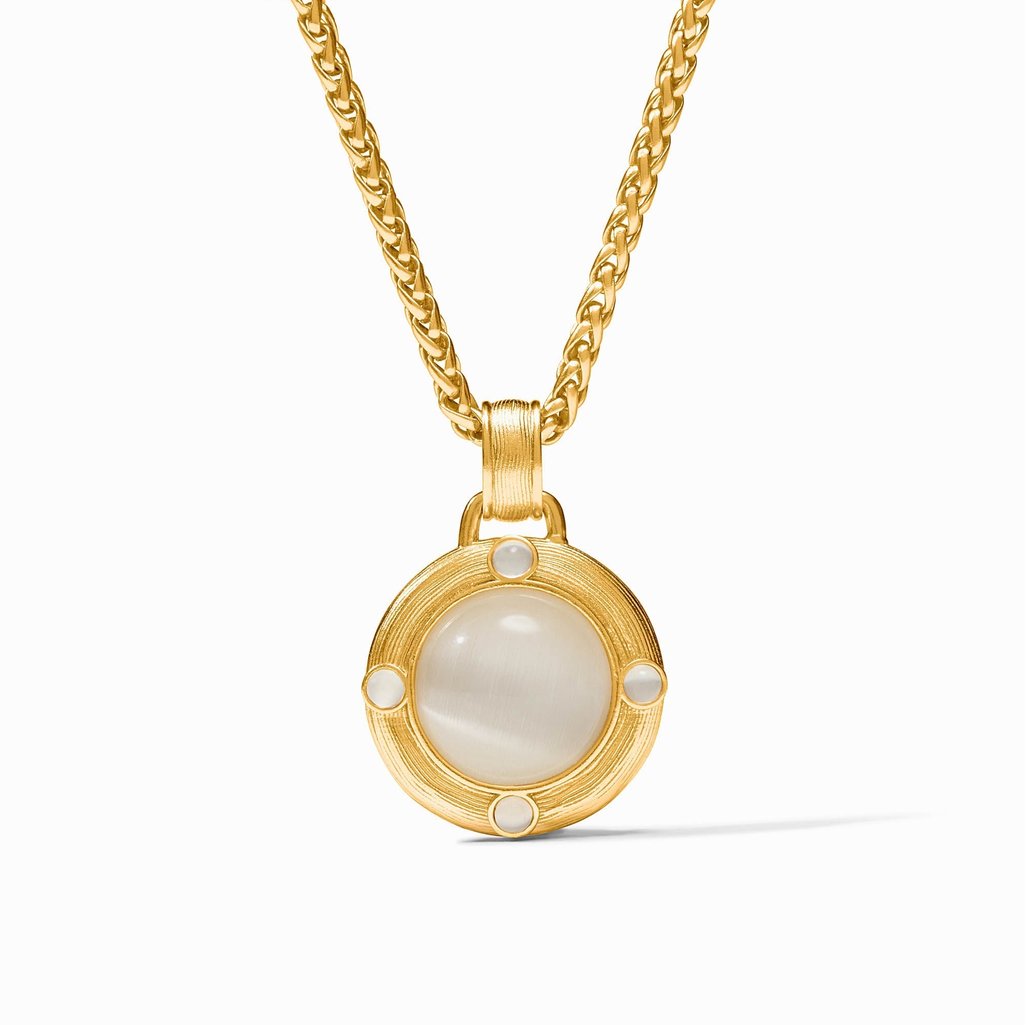 Gold Cobblestone Demi Necklace, Ivory Cat's Eye