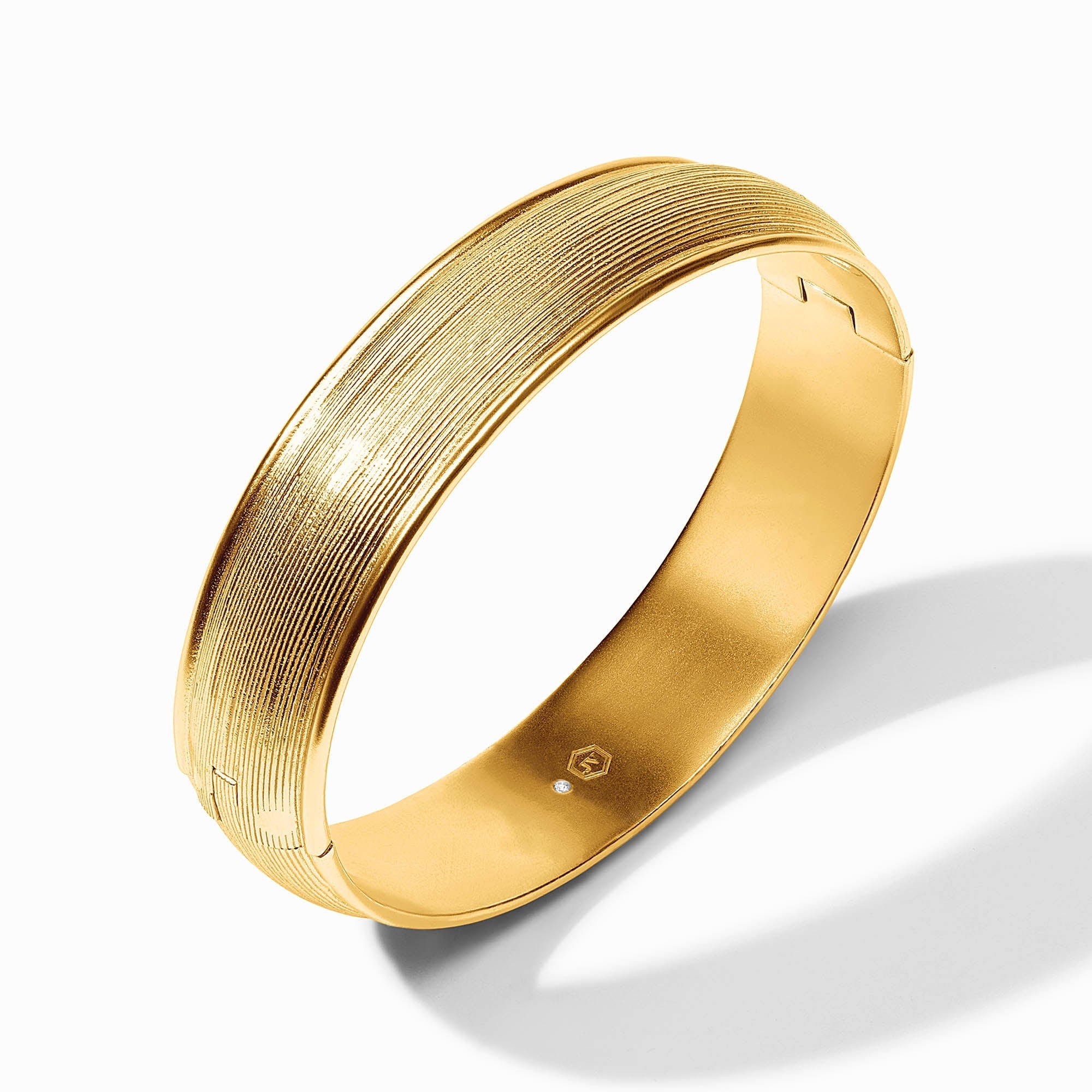 Gold Cobblestone Hinge Bangle