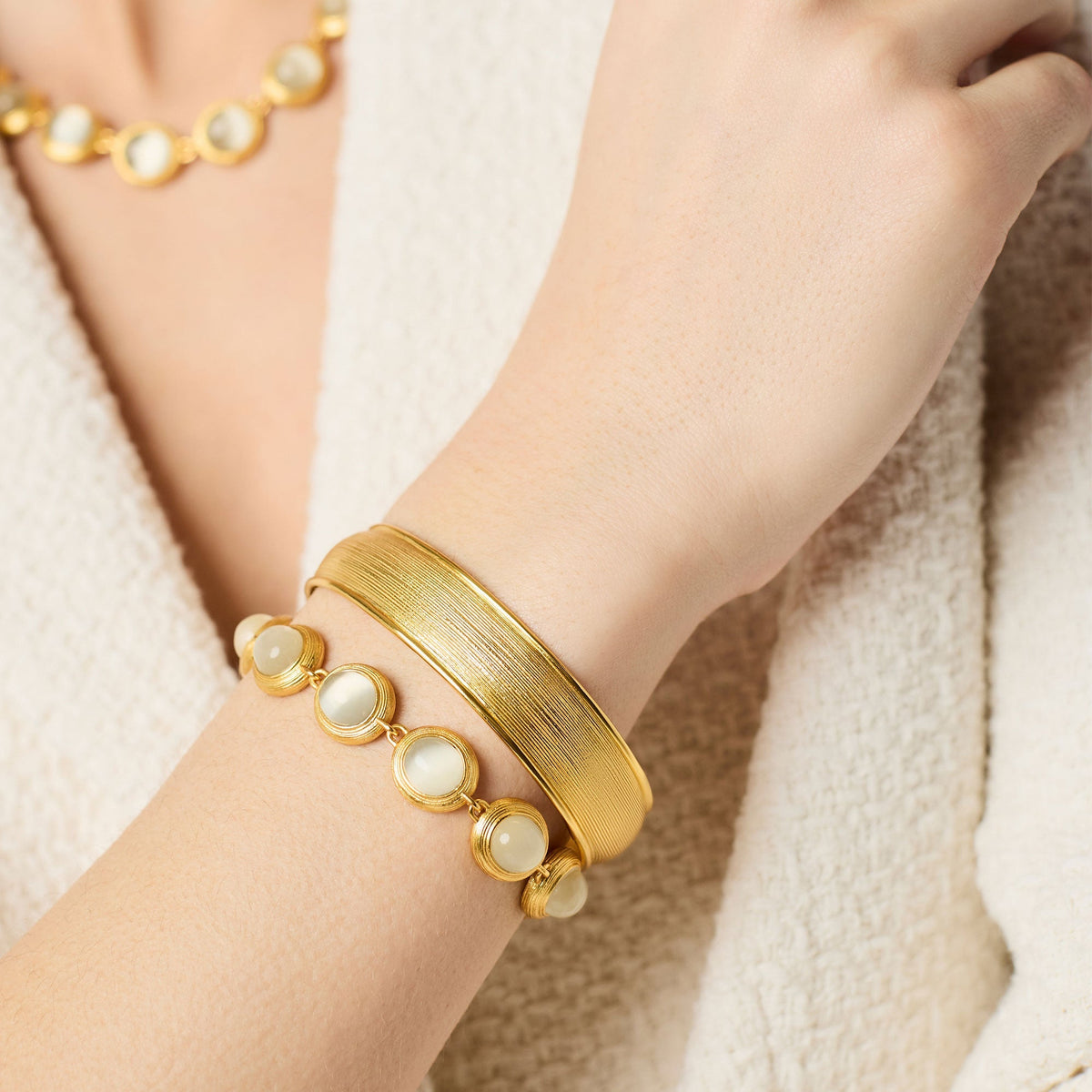 Gold Cobblestone Hinge Bangle