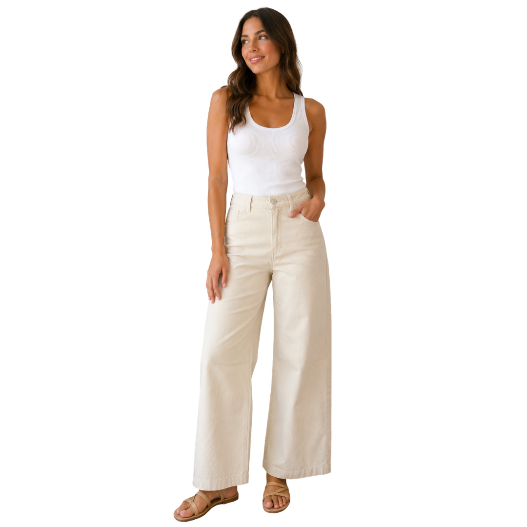 Cotton Twill Pants, Ivory