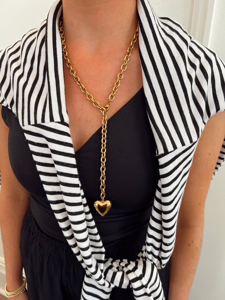 XL Heart Necklace, Gold