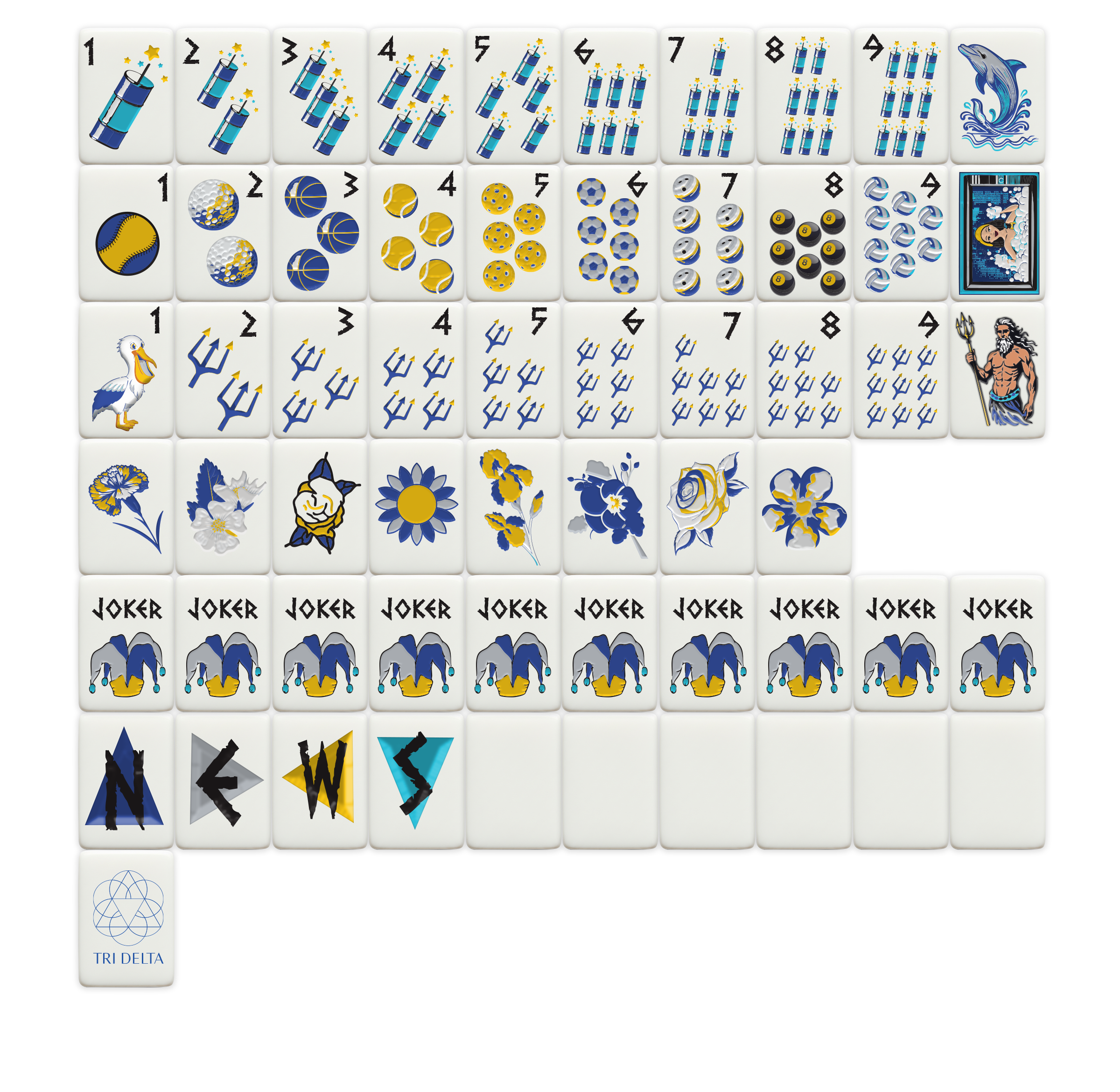 Sorority Mahjong Tiles, Assorted Sororities