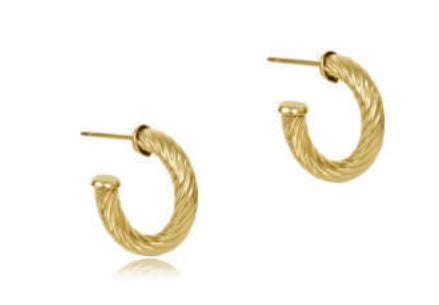 enewton | Round Gold 0.5" Hoop, Textured Twist