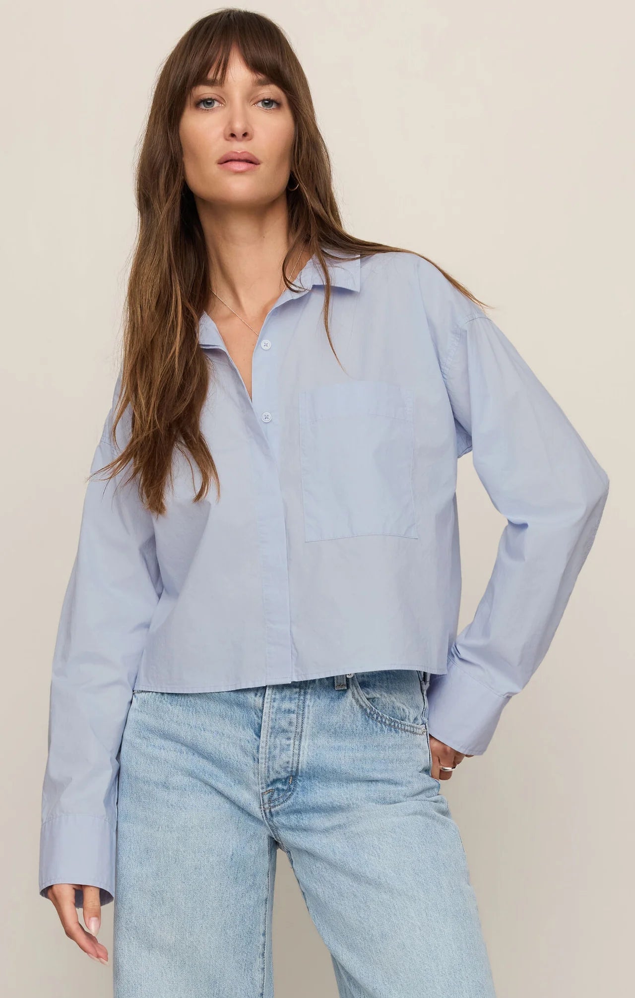 Favorite Button Up Top, Hamptons Blue