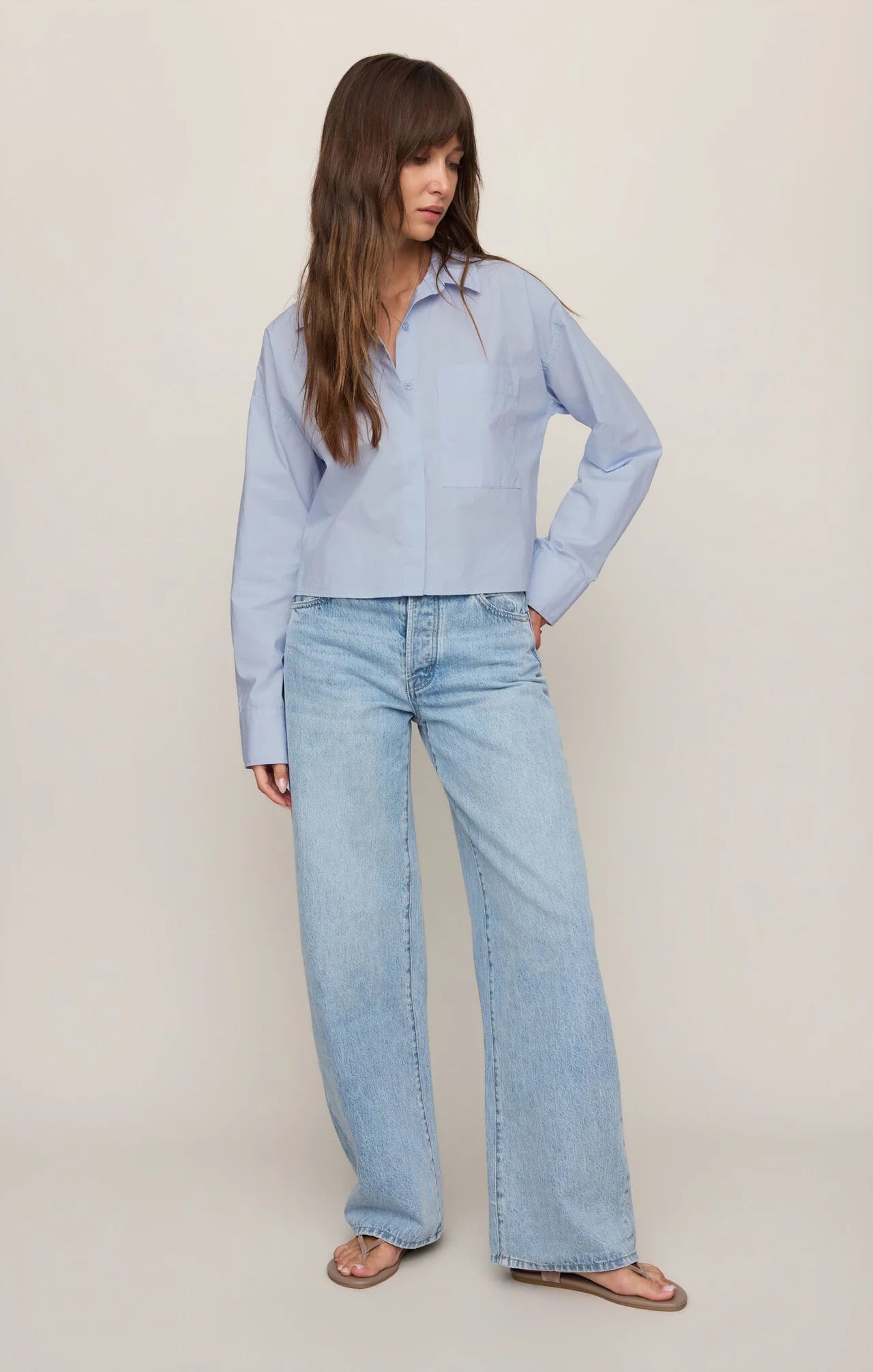 Favorite Button Up Top, Hamptons Blue