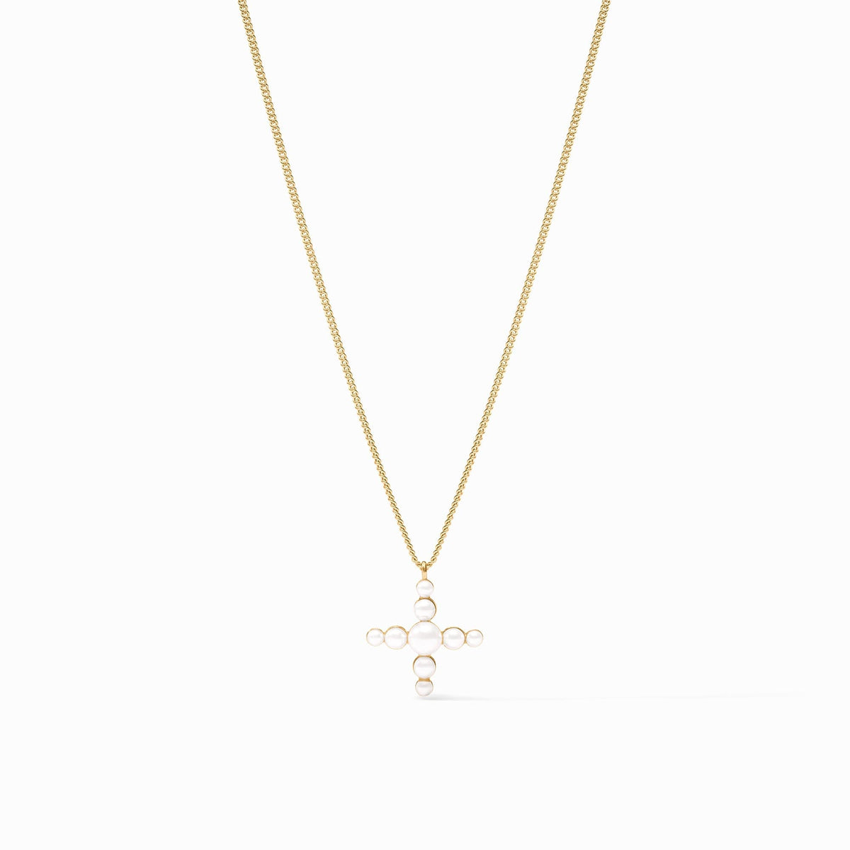 Gold Gumdrop Cross Delicate Necklace, Assorted Colors