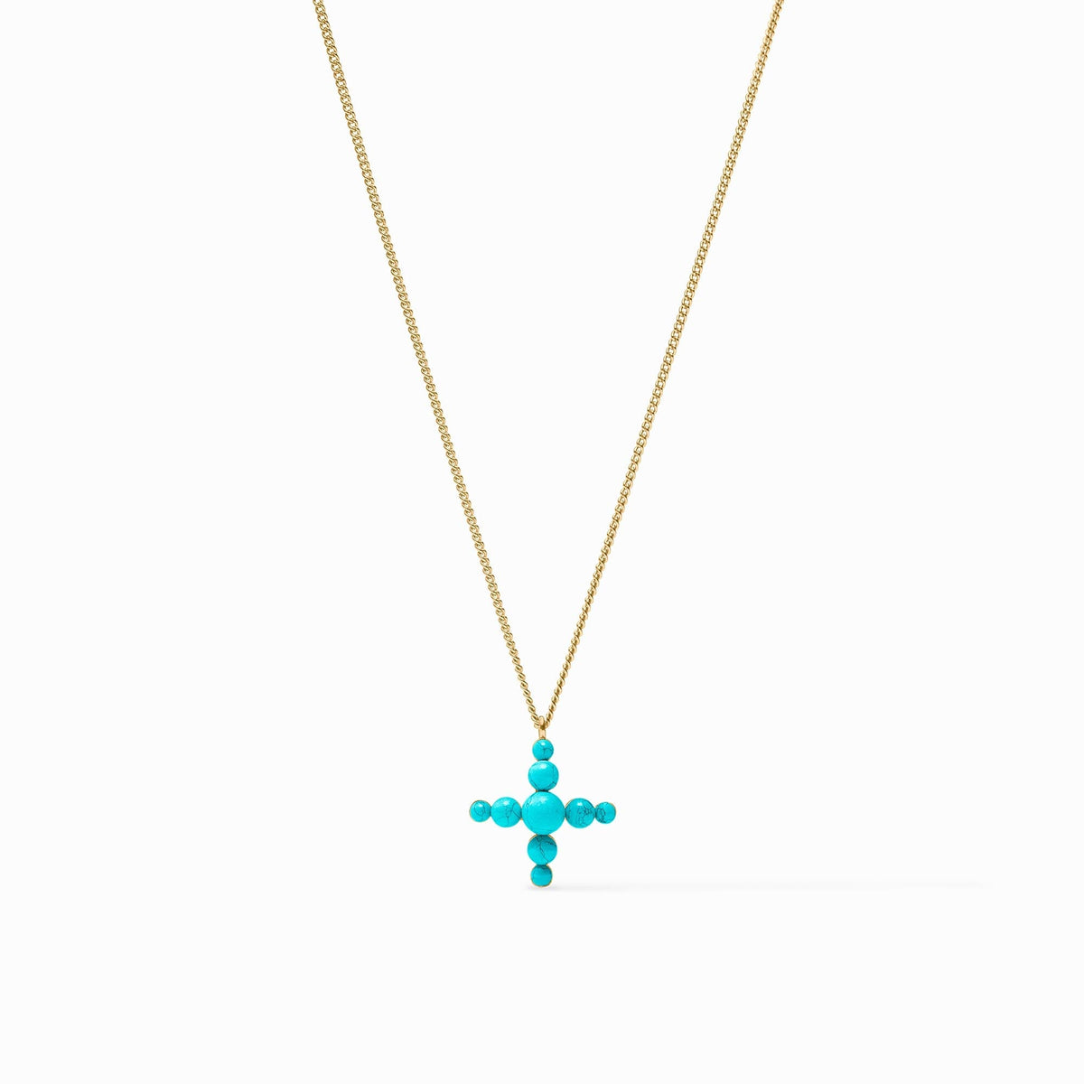 Gold Gumdrop Cross Delicate Necklace, Assorted Colors